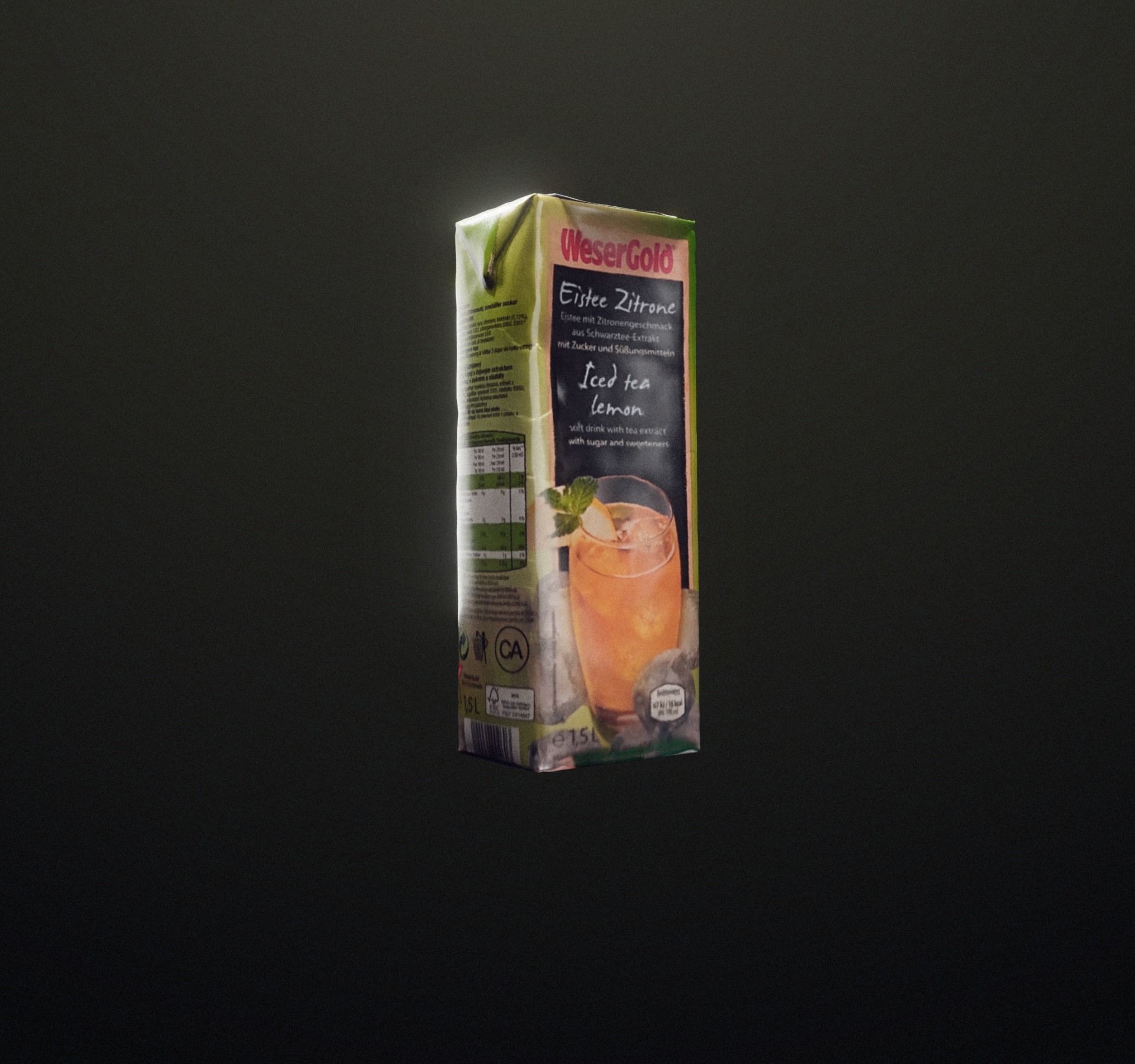 Ice tea box trash scanned Low-poly 3D model_29