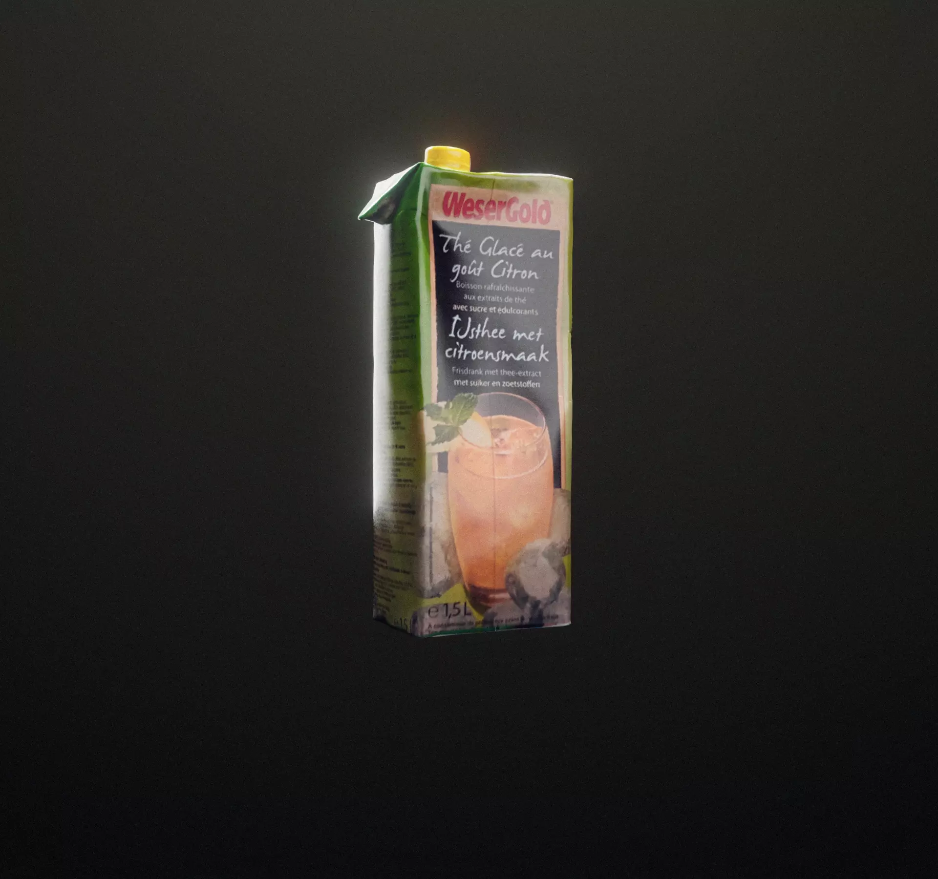 Ice tea box trash scanned Low-poly 3D model_0