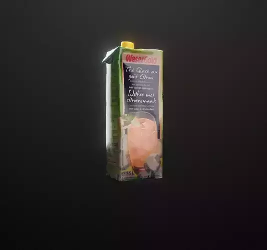 Ice tea box trash scanned Low-poly 3D model
