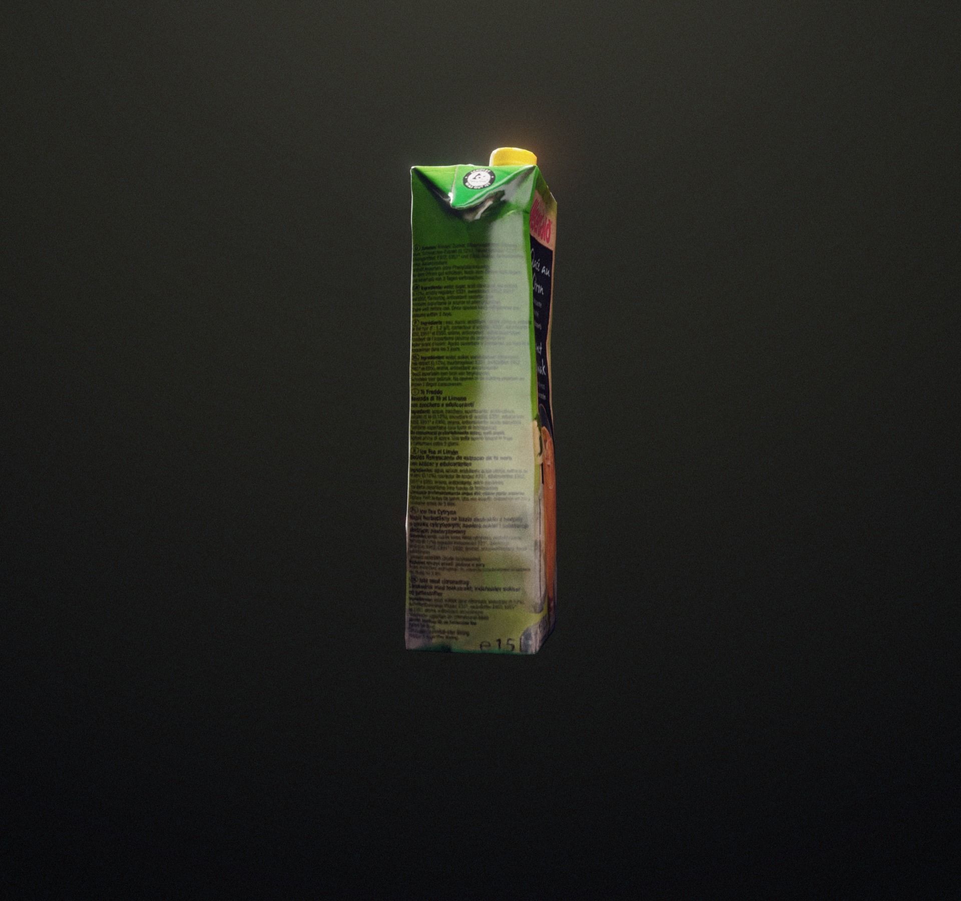 Ice tea box trash scanned Low-poly 3D model_52