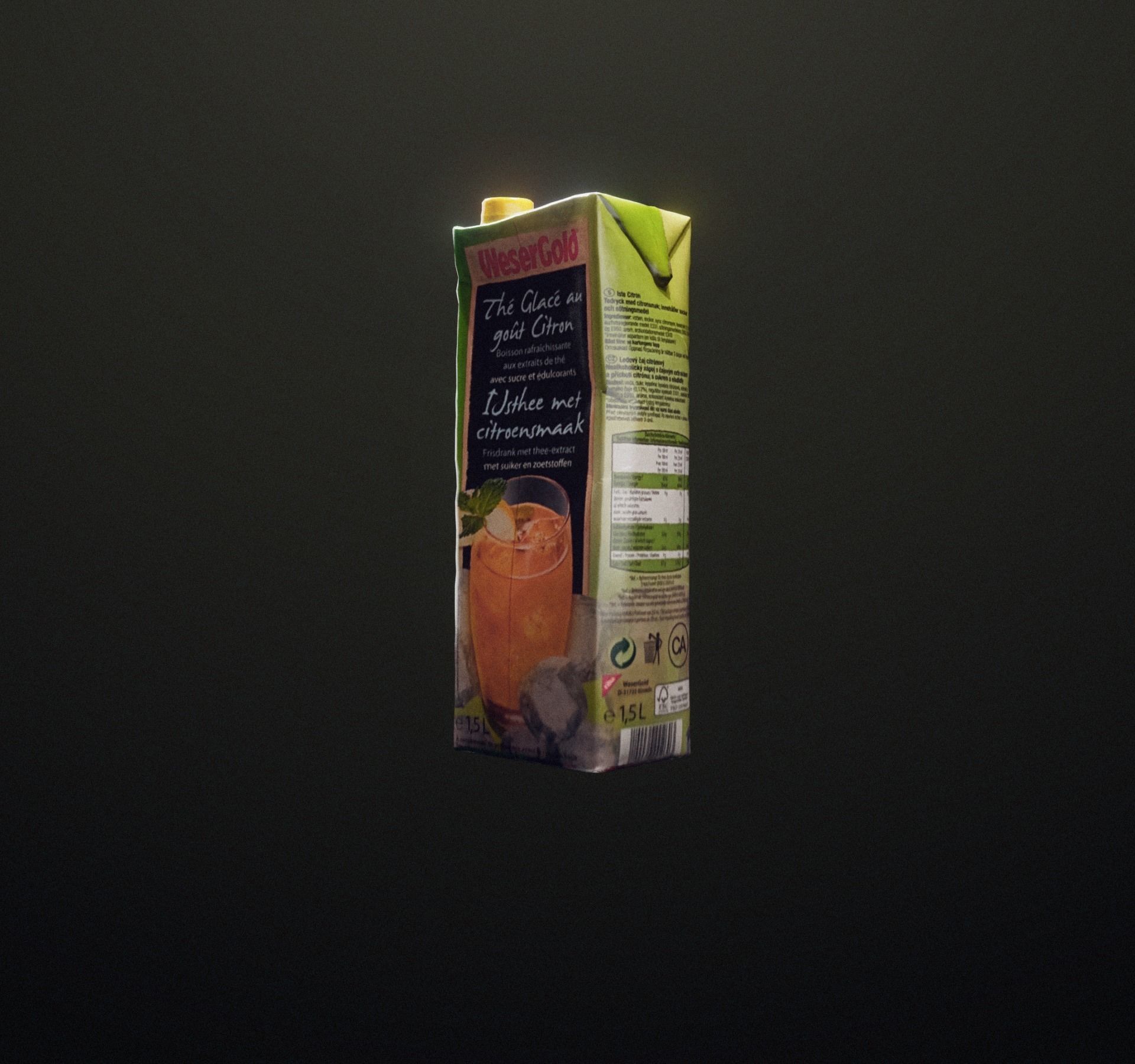 Ice tea box trash scanned Low-poly 3D model_12