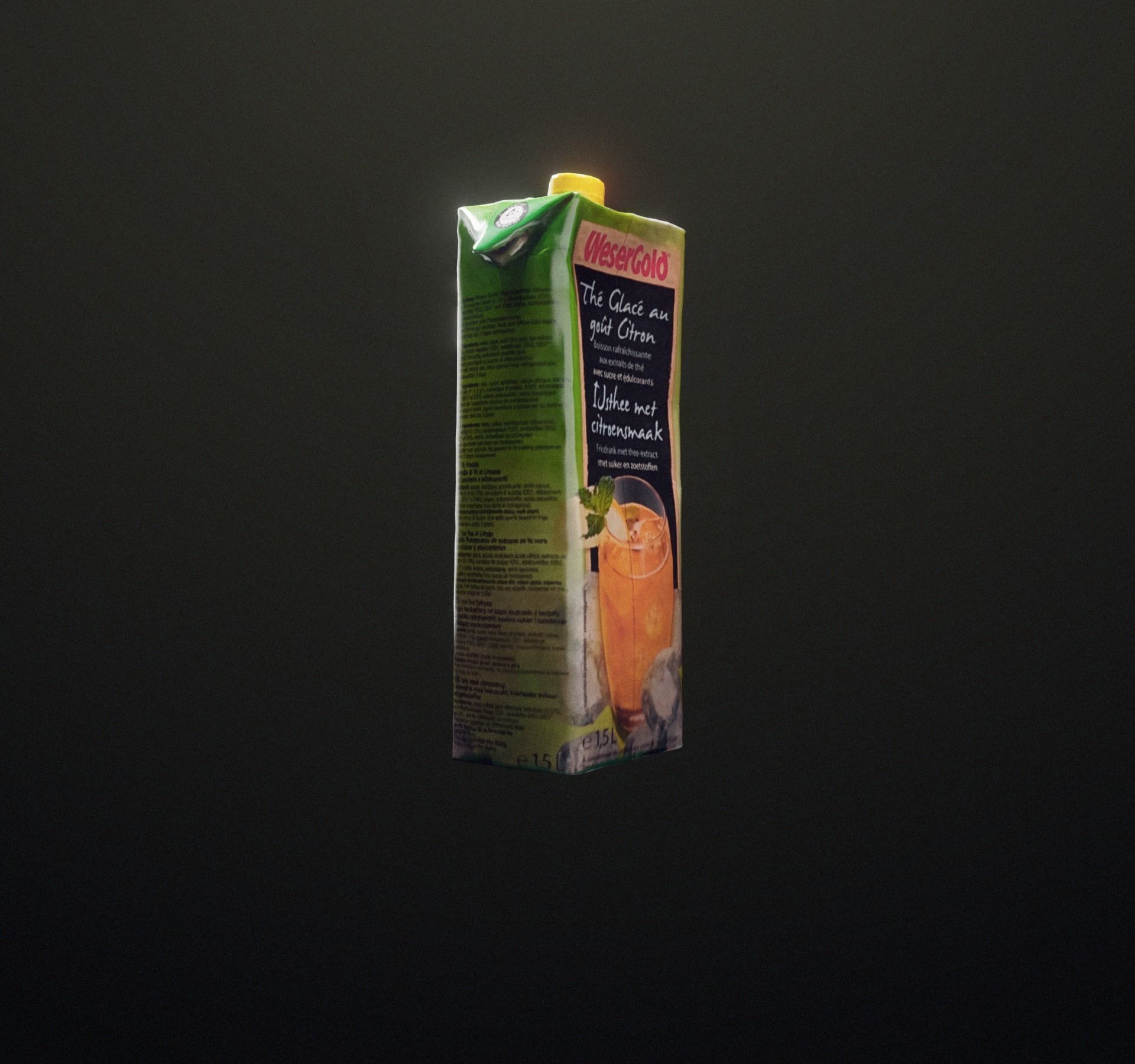 Ice tea box trash scanned Low-poly 3D model_56