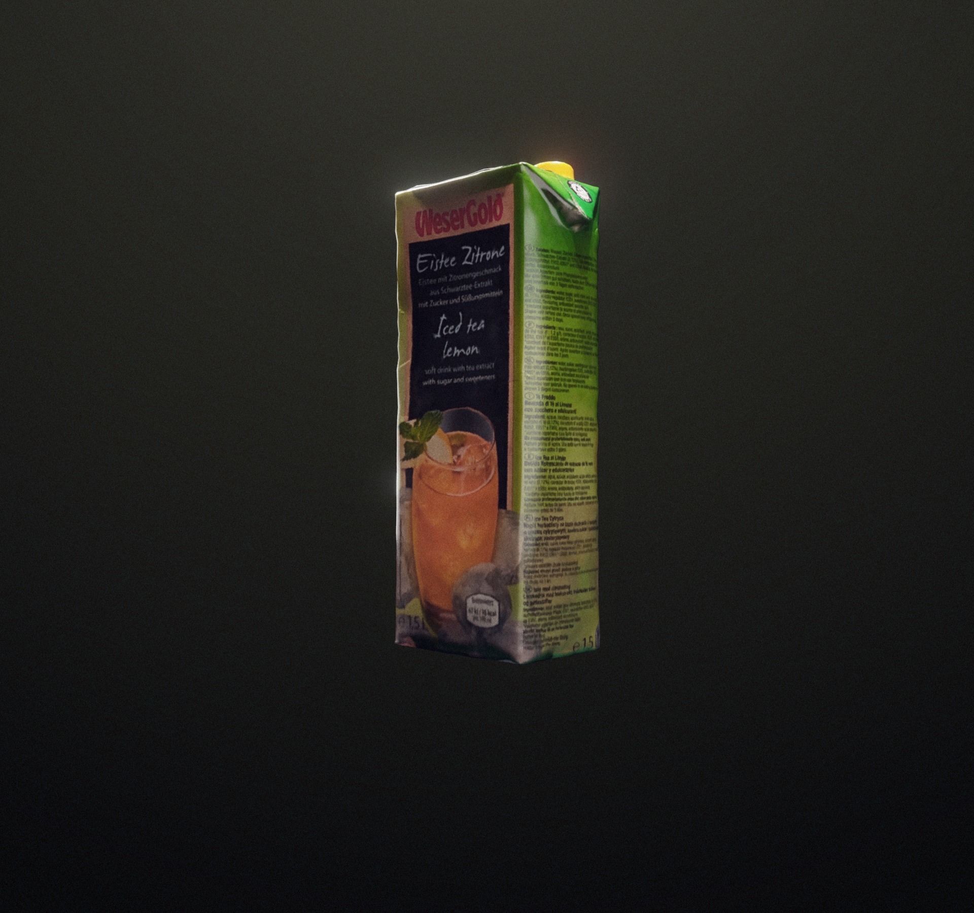 Ice tea box trash scanned Low-poly 3D model_42