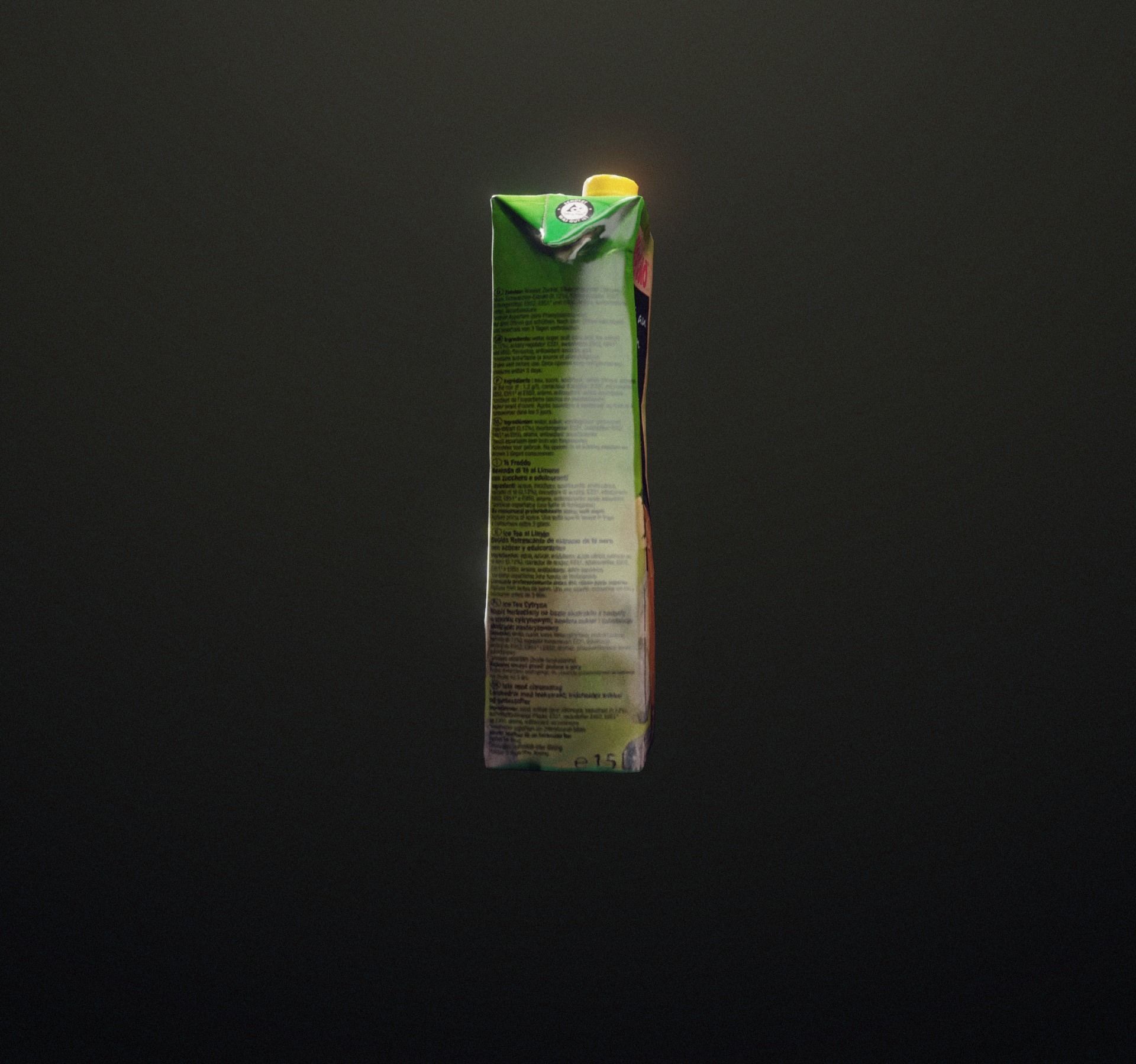 Ice tea box trash scanned Low-poly 3D model_51