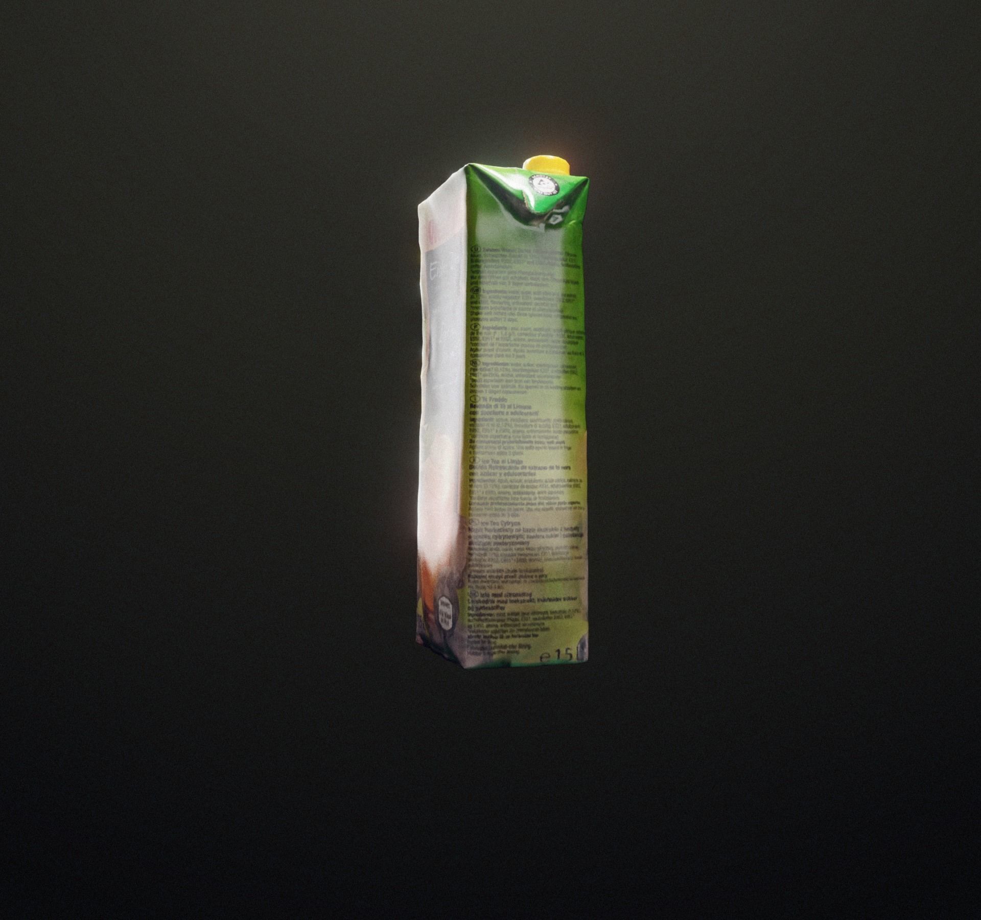 Ice tea box trash scanned Low-poly 3D model_47