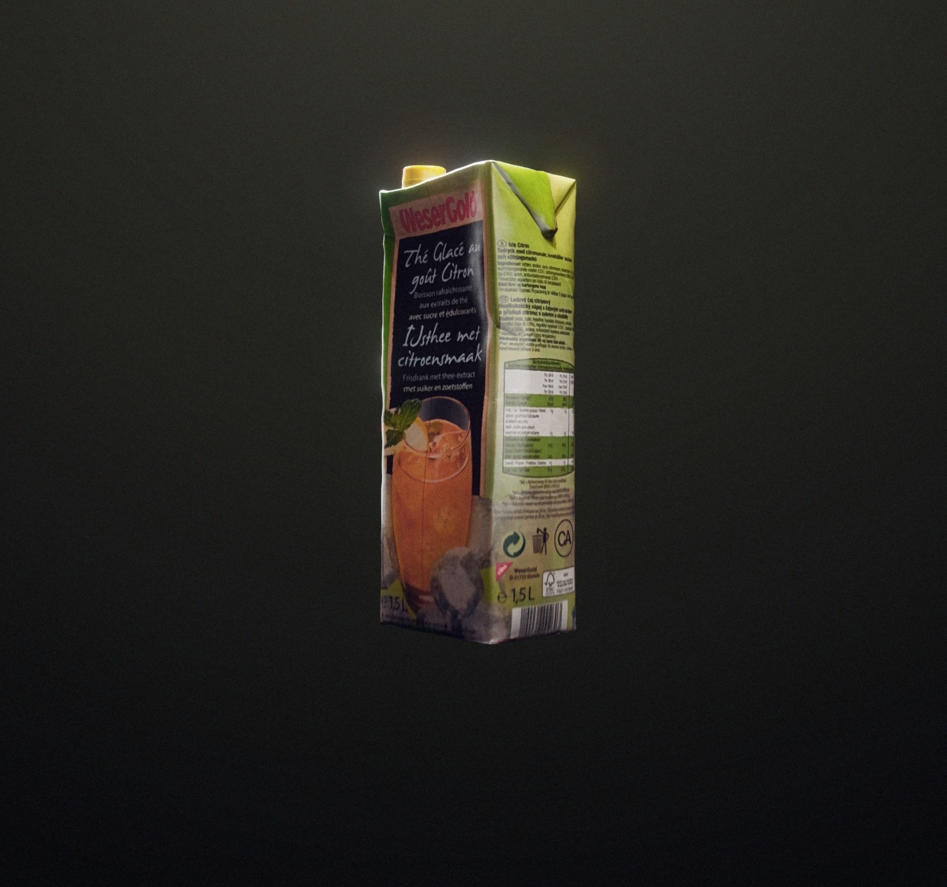 Ice tea box trash scanned Low-poly 3D model_13