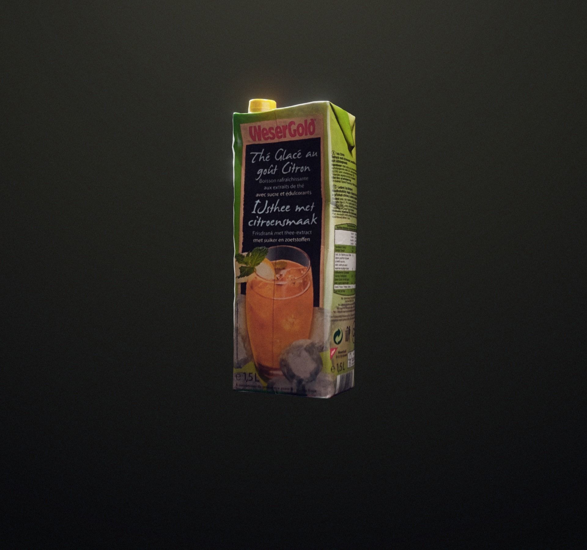 Ice tea box trash scanned Low-poly 3D model_9