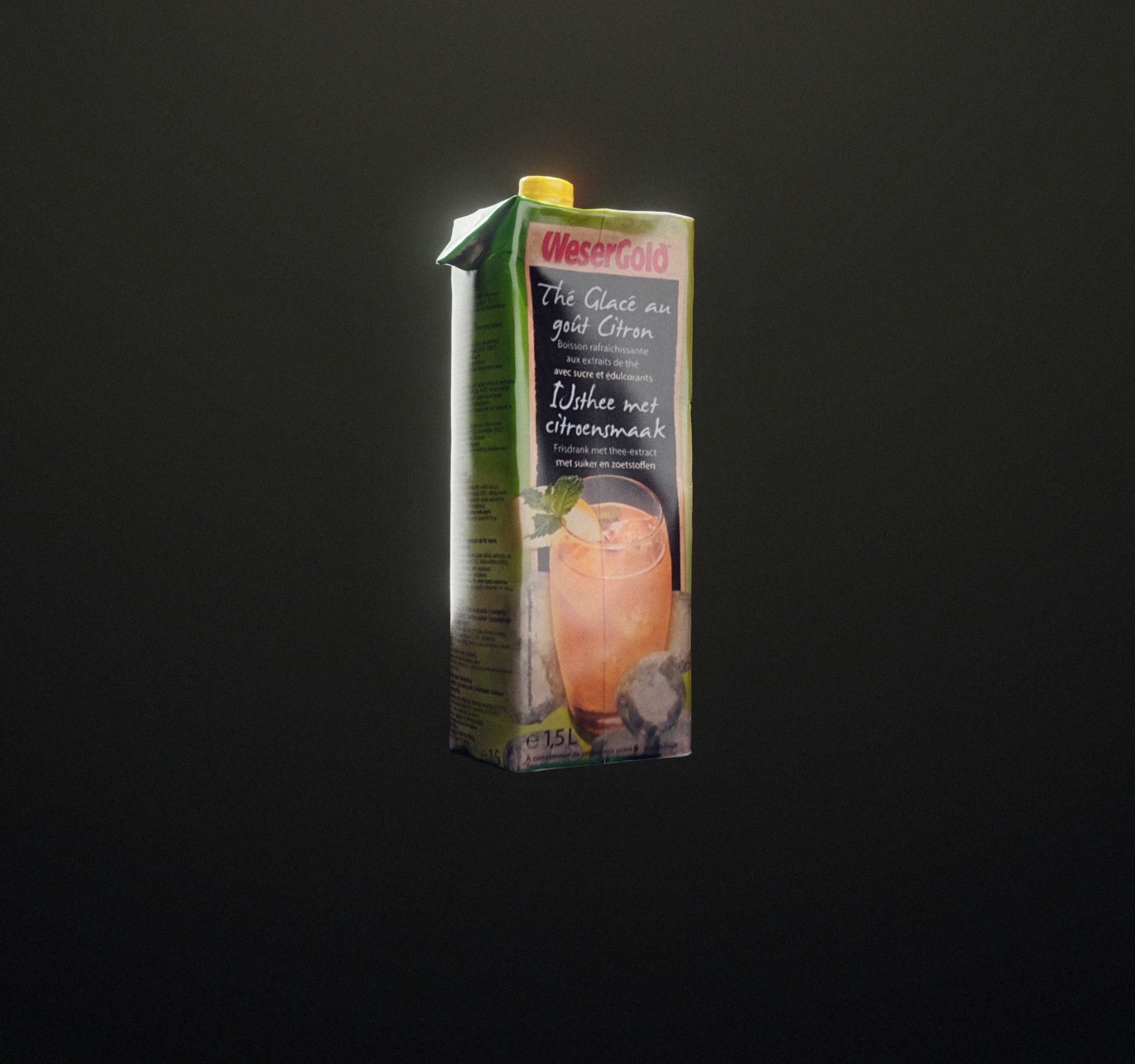 Ice tea box trash scanned Low-poly 3D model_60