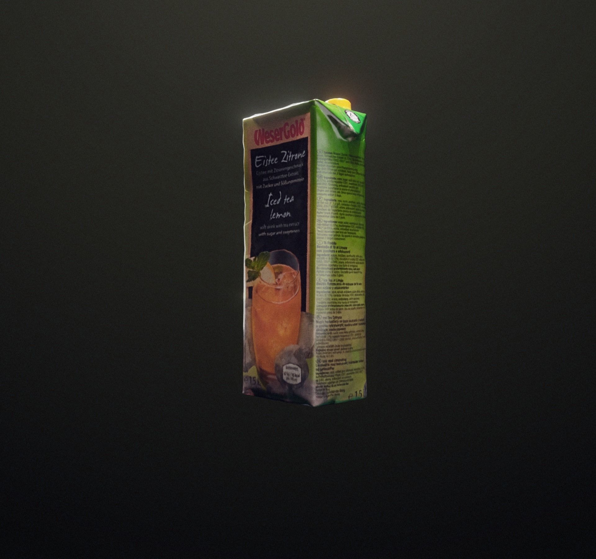 Ice tea box trash scanned Low-poly 3D model_43