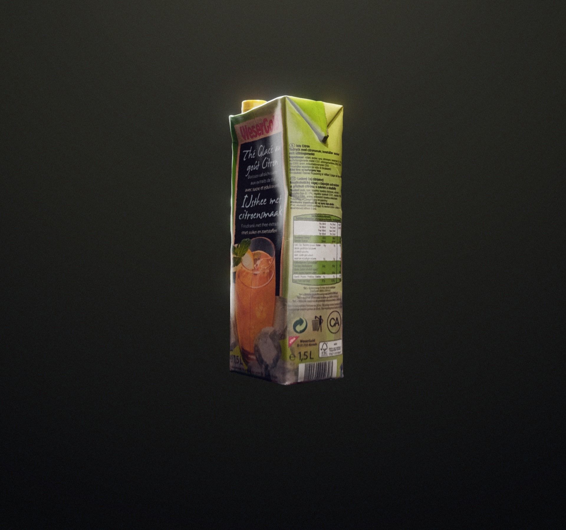 Ice tea box trash scanned Low-poly 3D model_14