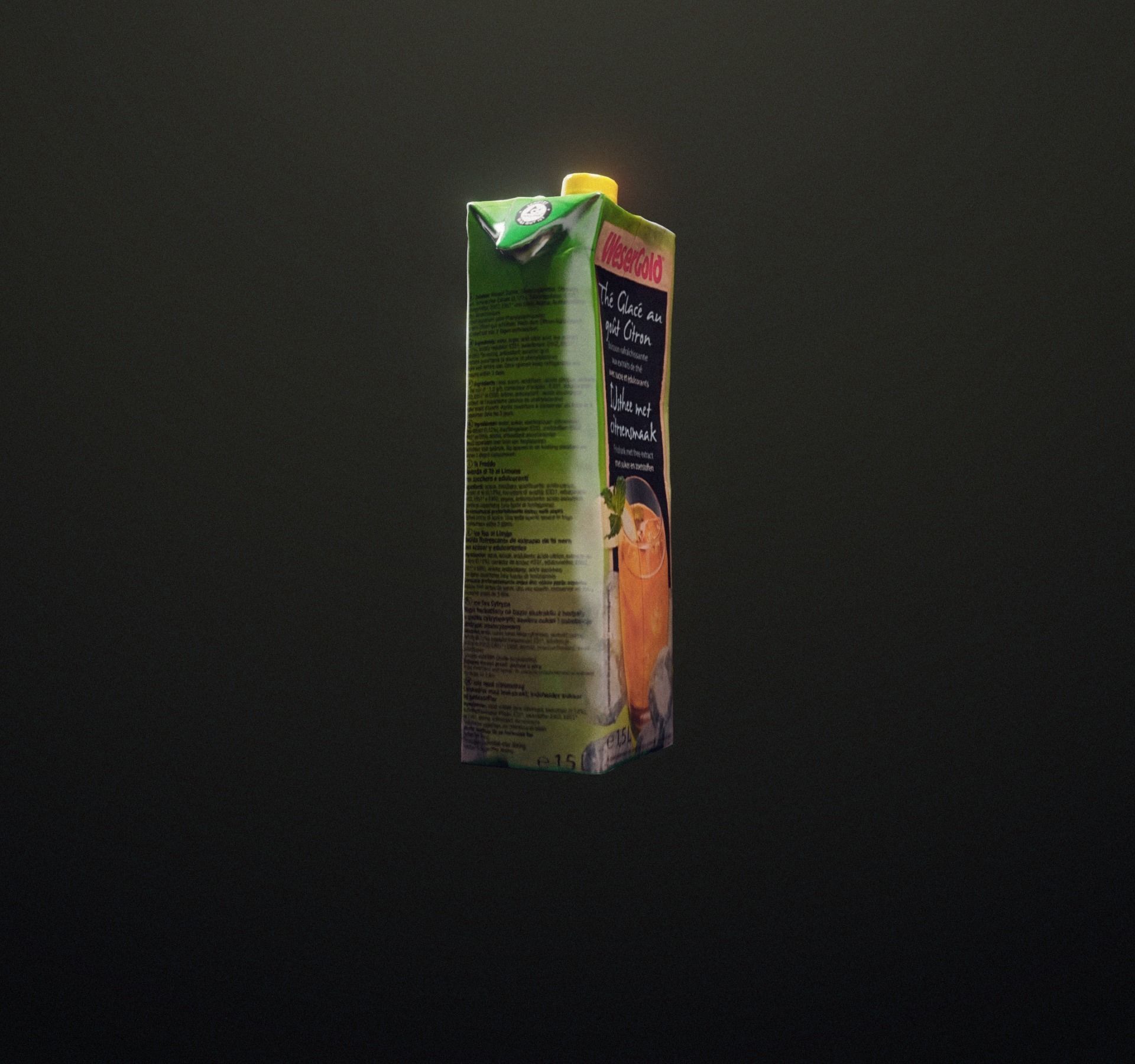 Ice tea box trash scanned Low-poly 3D model_54