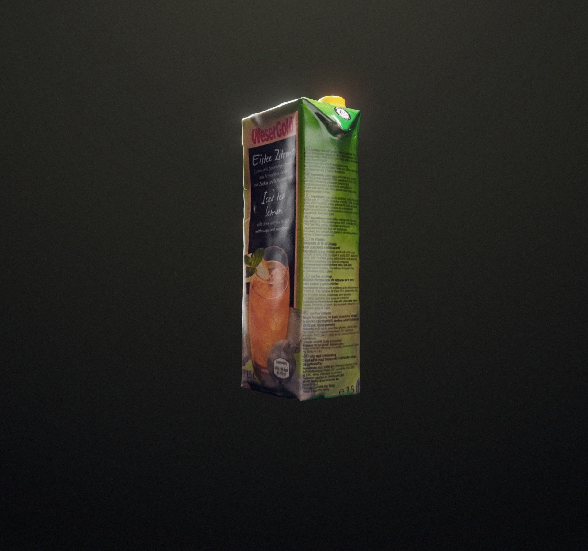 Ice tea box trash scanned Low-poly 3D model_44