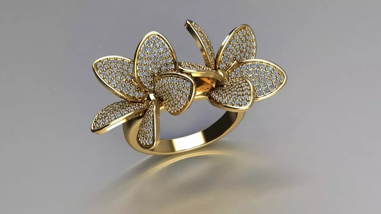 flower ring jewelry 3D print model