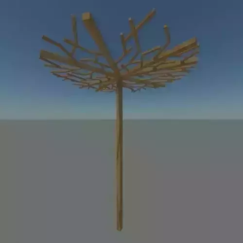 Wood Branches Seating Canopy 3D model