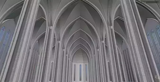 CATHERDRAL set of fences Low-poly 3D model