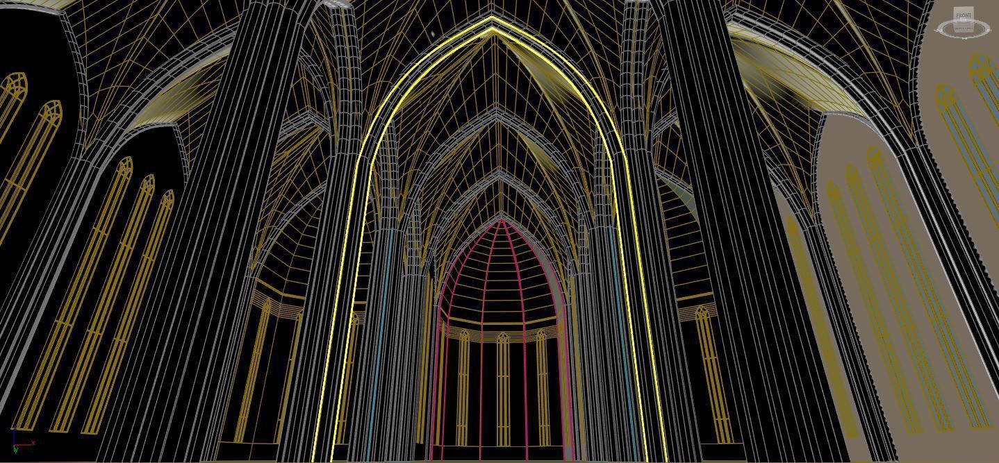 CATHERDRAL set of fences Low-poly 3D model_2