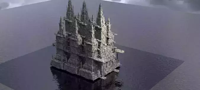 Sci-Fi Towers city block 3D model