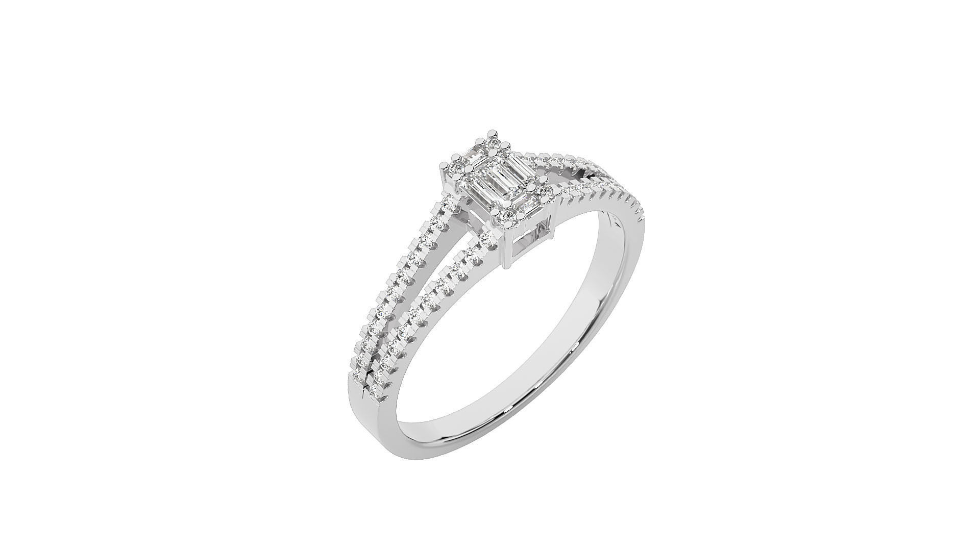 Solitaire ring 3D print model_6