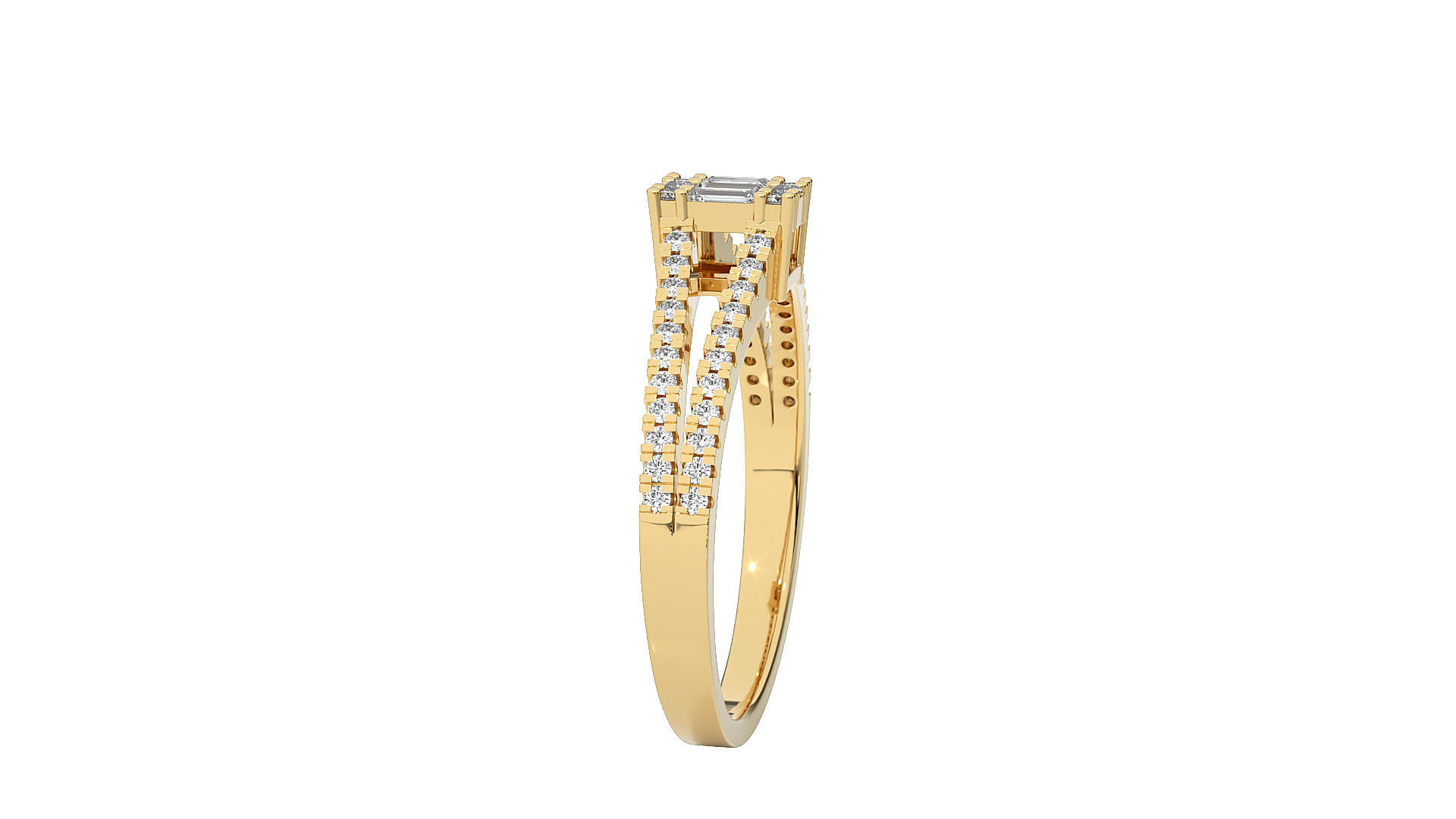 Solitaire ring 3D print model_12