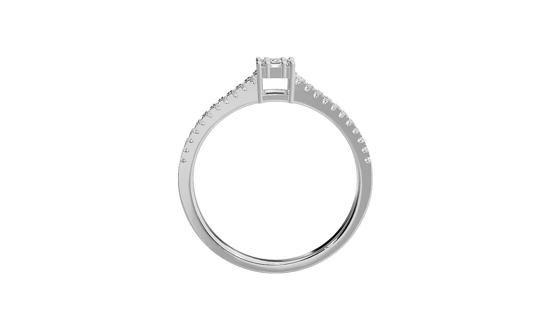 Solitaire ring 3D print model_7