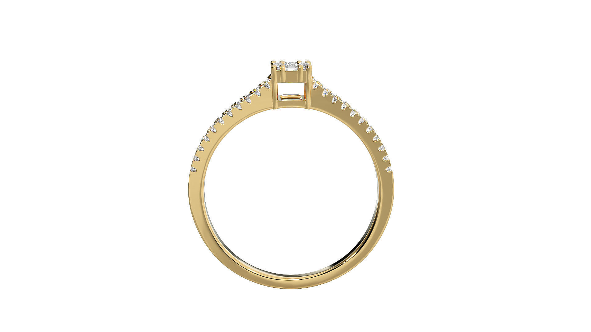 Solitaire ring 3D print model_11