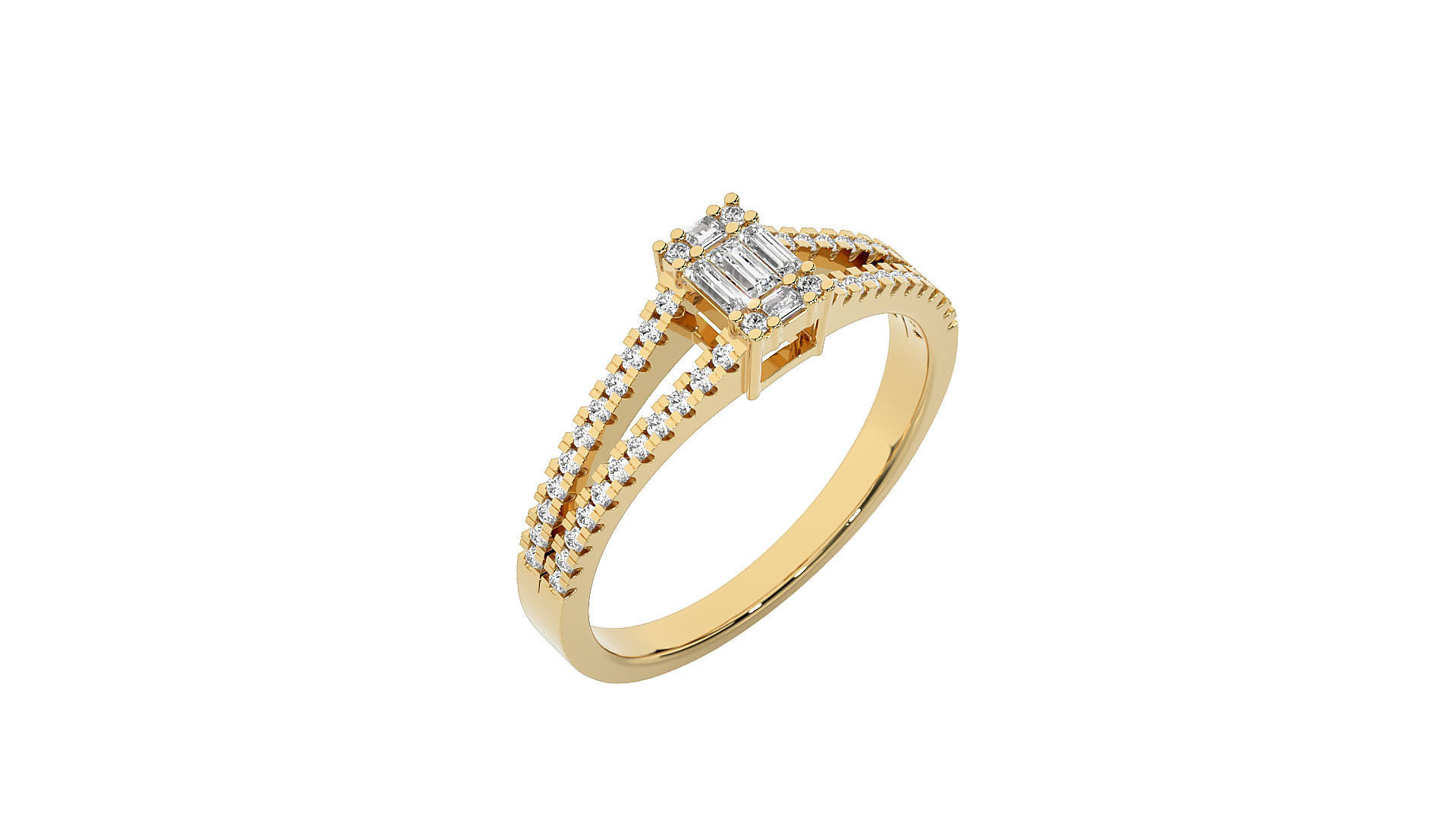 Solitaire ring 3D print model_10