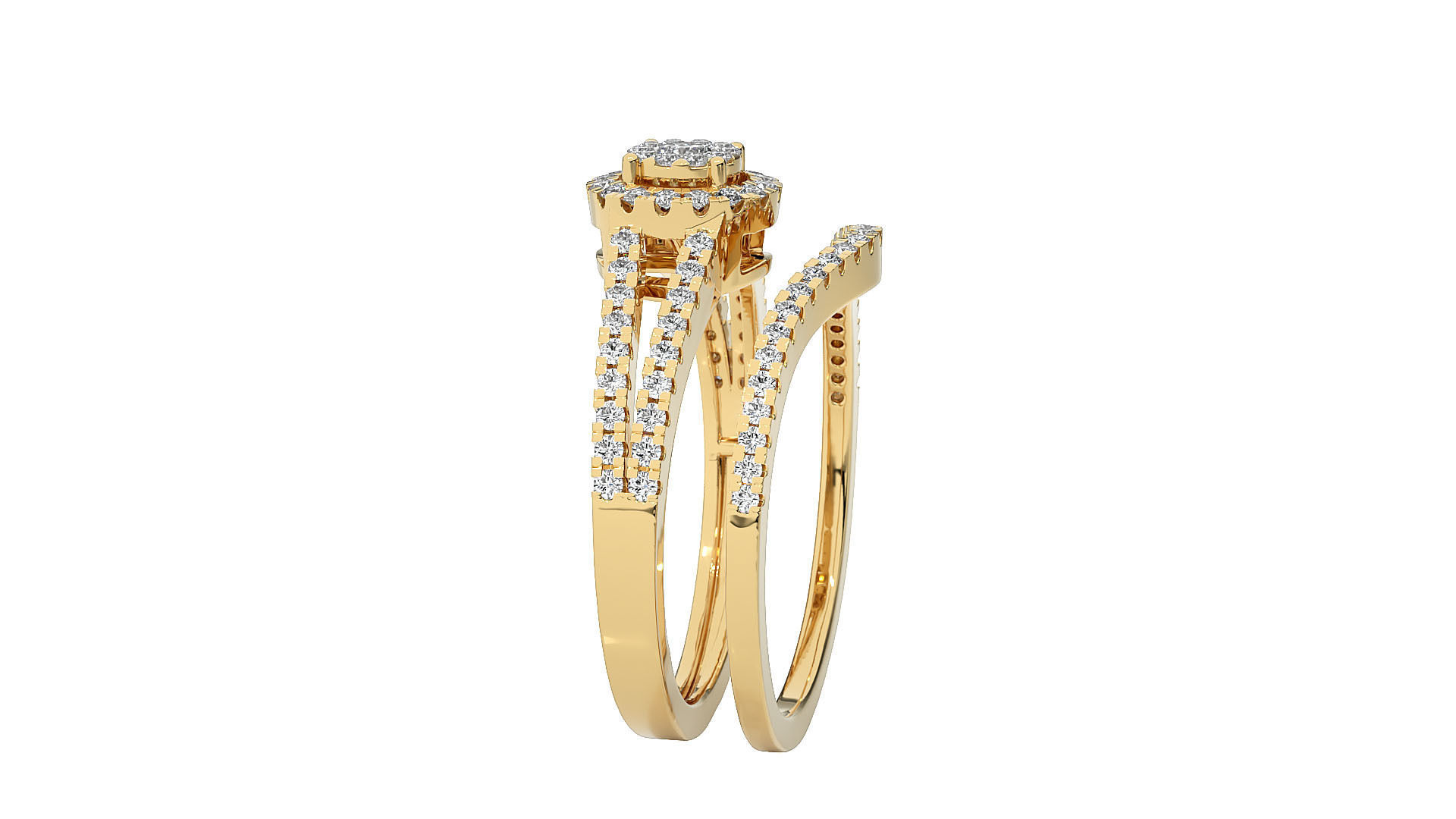Solitaire ring 3D print model_12