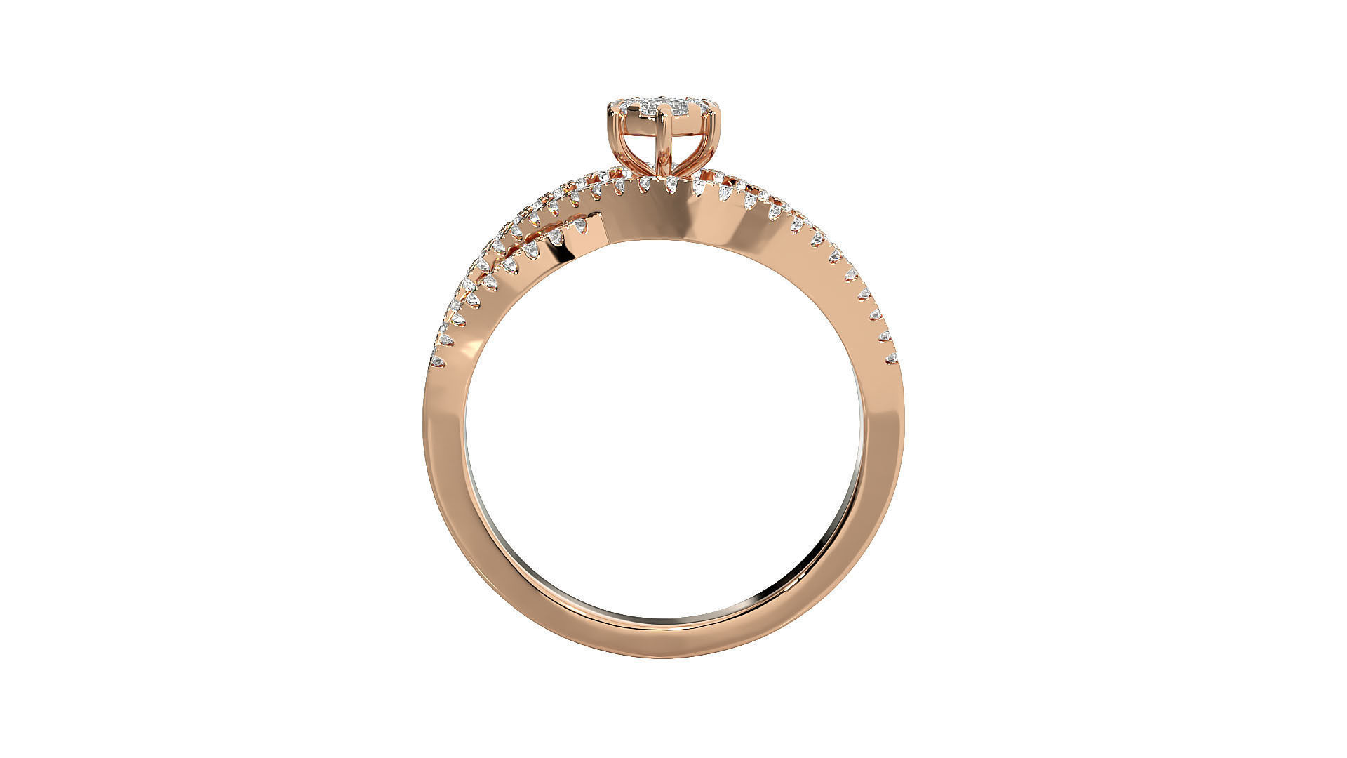 Solitaire ring 3D print model_2