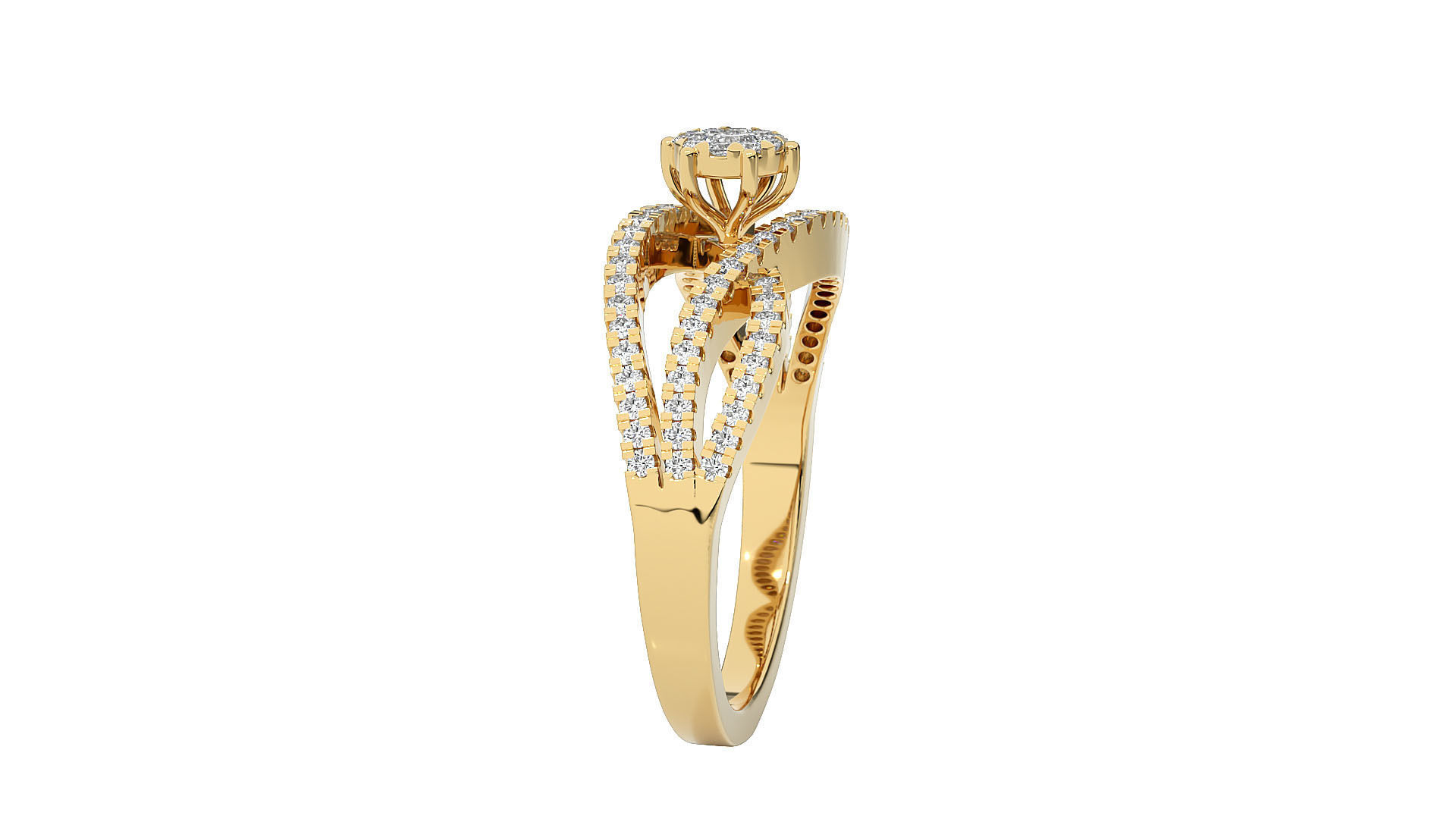 Solitaire ring 3D print model_12