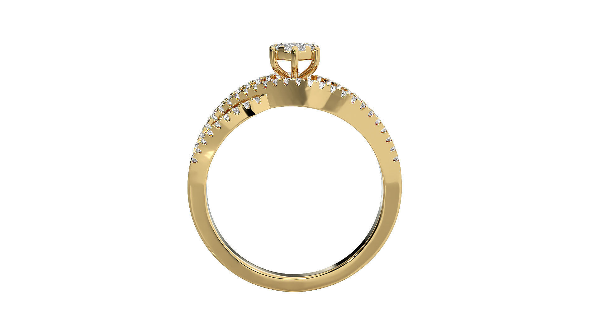 Solitaire ring 3D print model_11