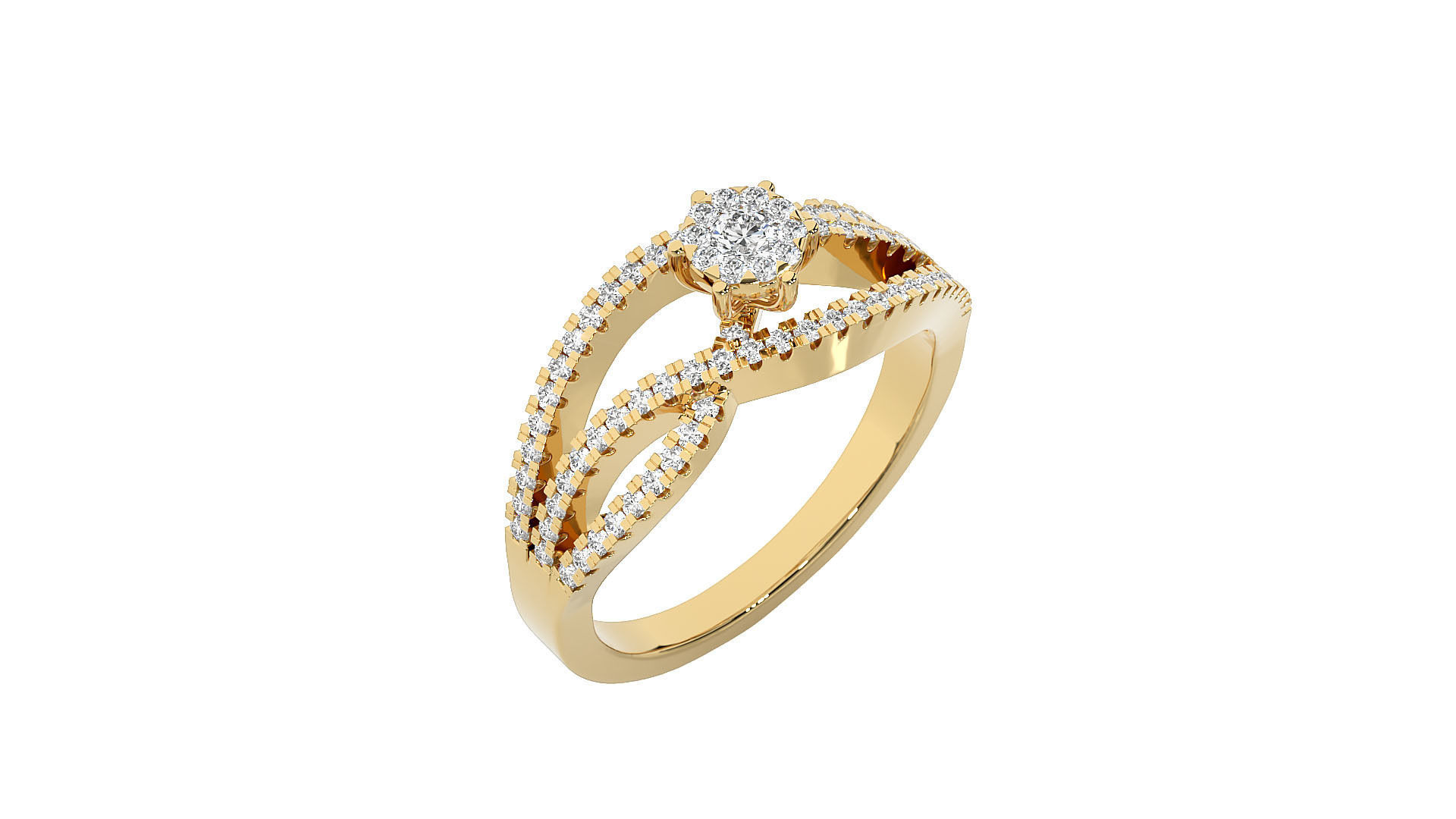 Solitaire ring 3D print model_10