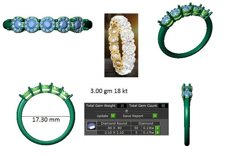 Solitaire ring 3D print model_3