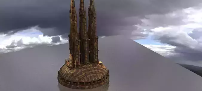 Sci-Fi Dome Tower big complex structure