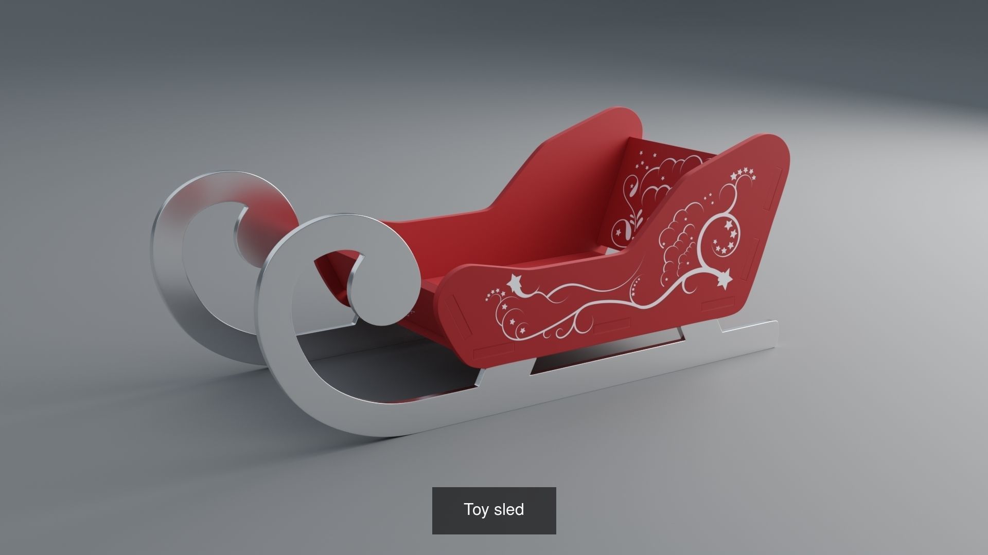 Christmas balls and christmas sleigh 3D Model Collection_5