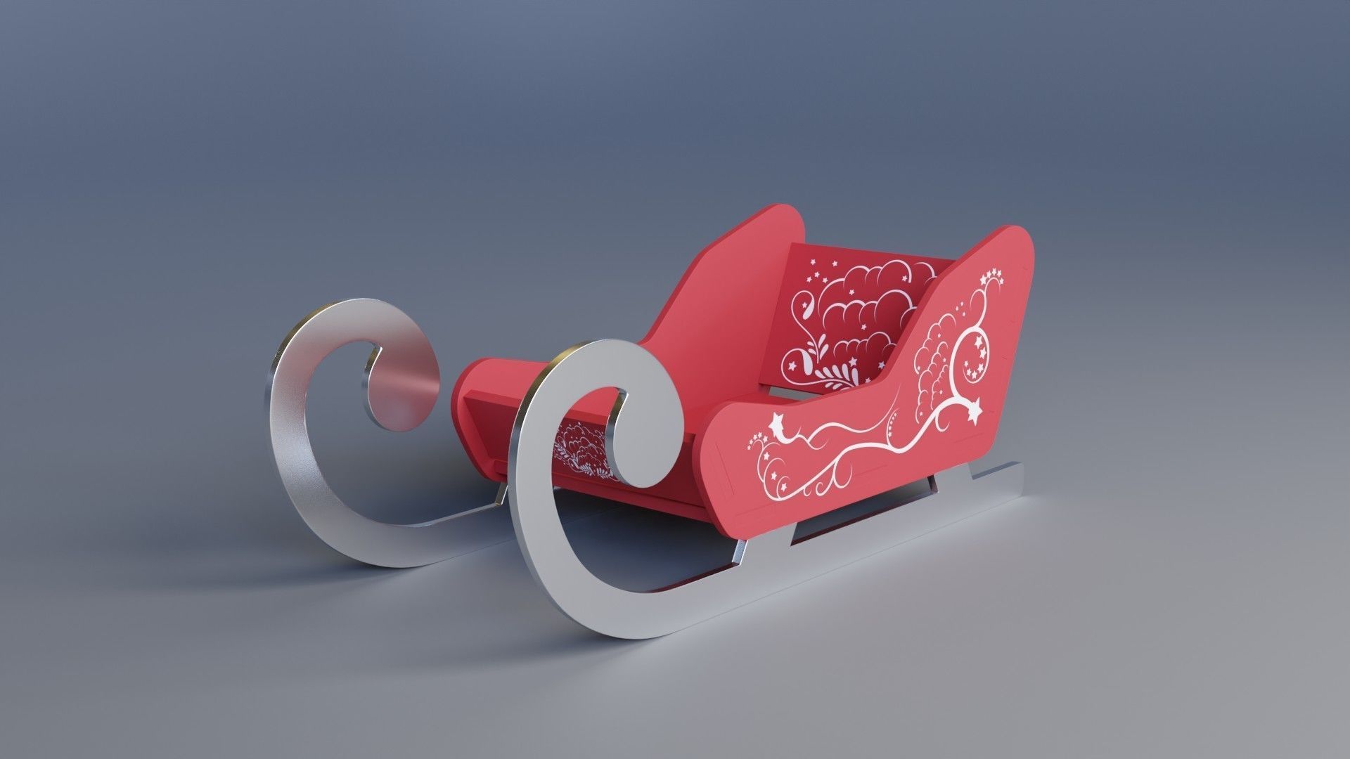 Christmas balls and christmas sleigh 3D Model Collection_2