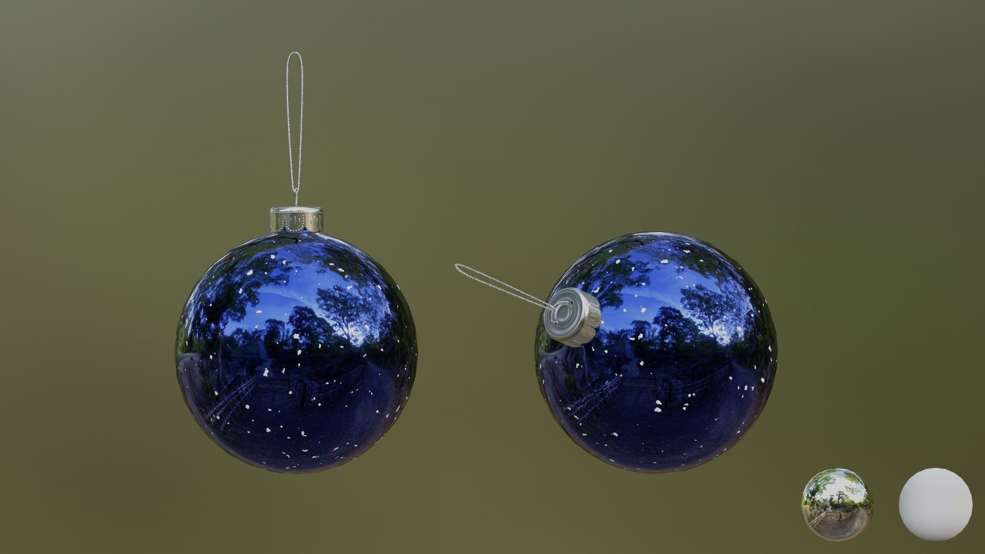 Christmas balls and christmas sleigh 3D Model Collection_15