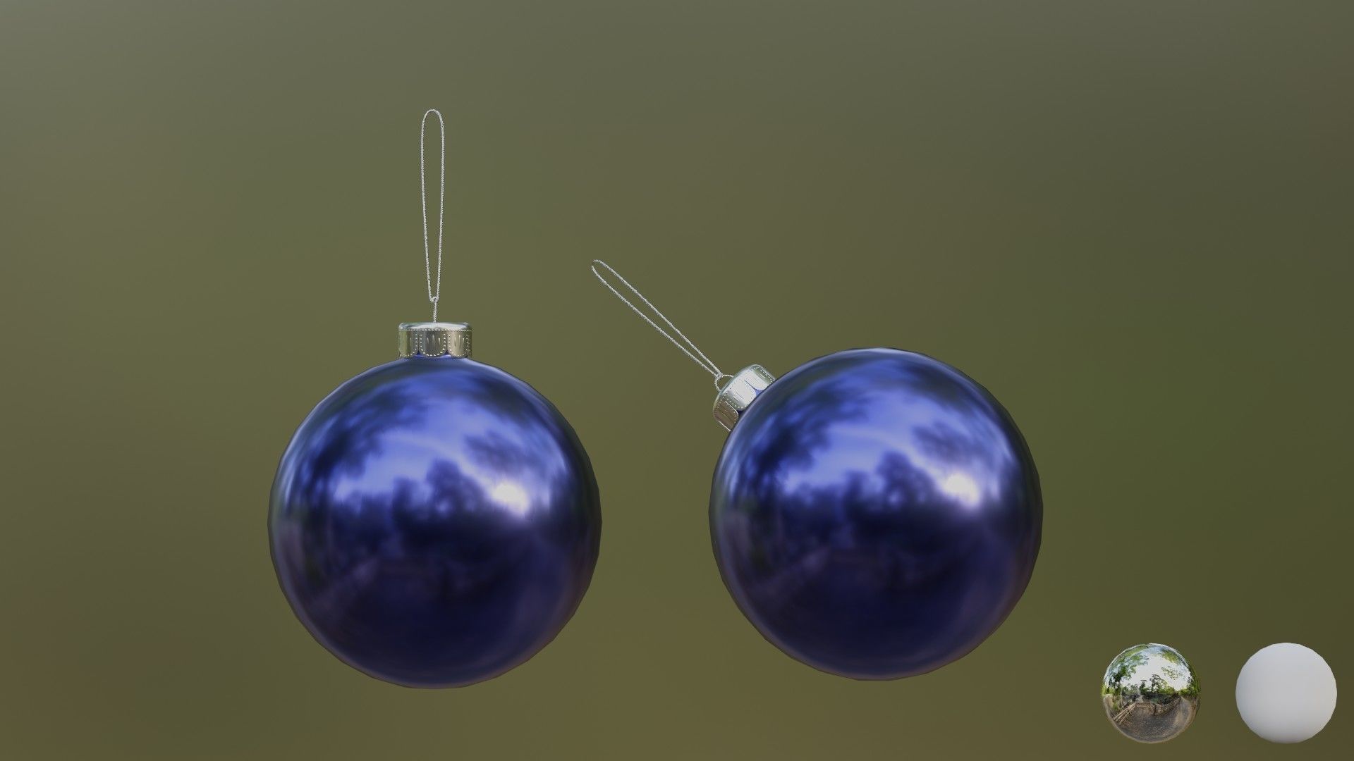 Christmas balls and christmas sleigh 3D Model Collection_9