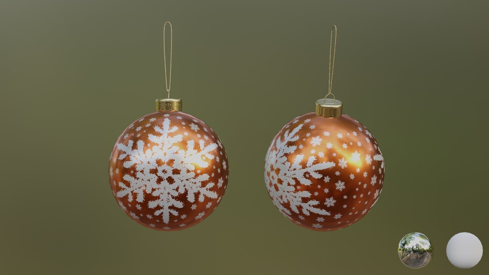 Christmas balls and christmas sleigh 3D Model Collection_16