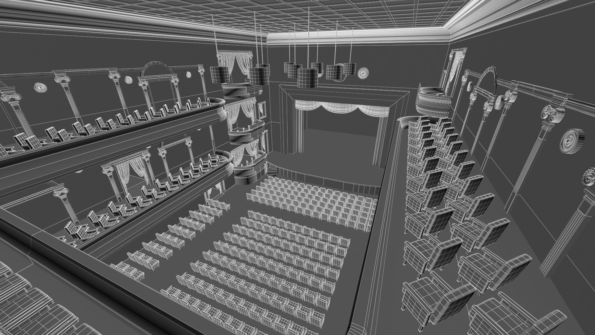 drama theater realistic Low-poly 3D model_10