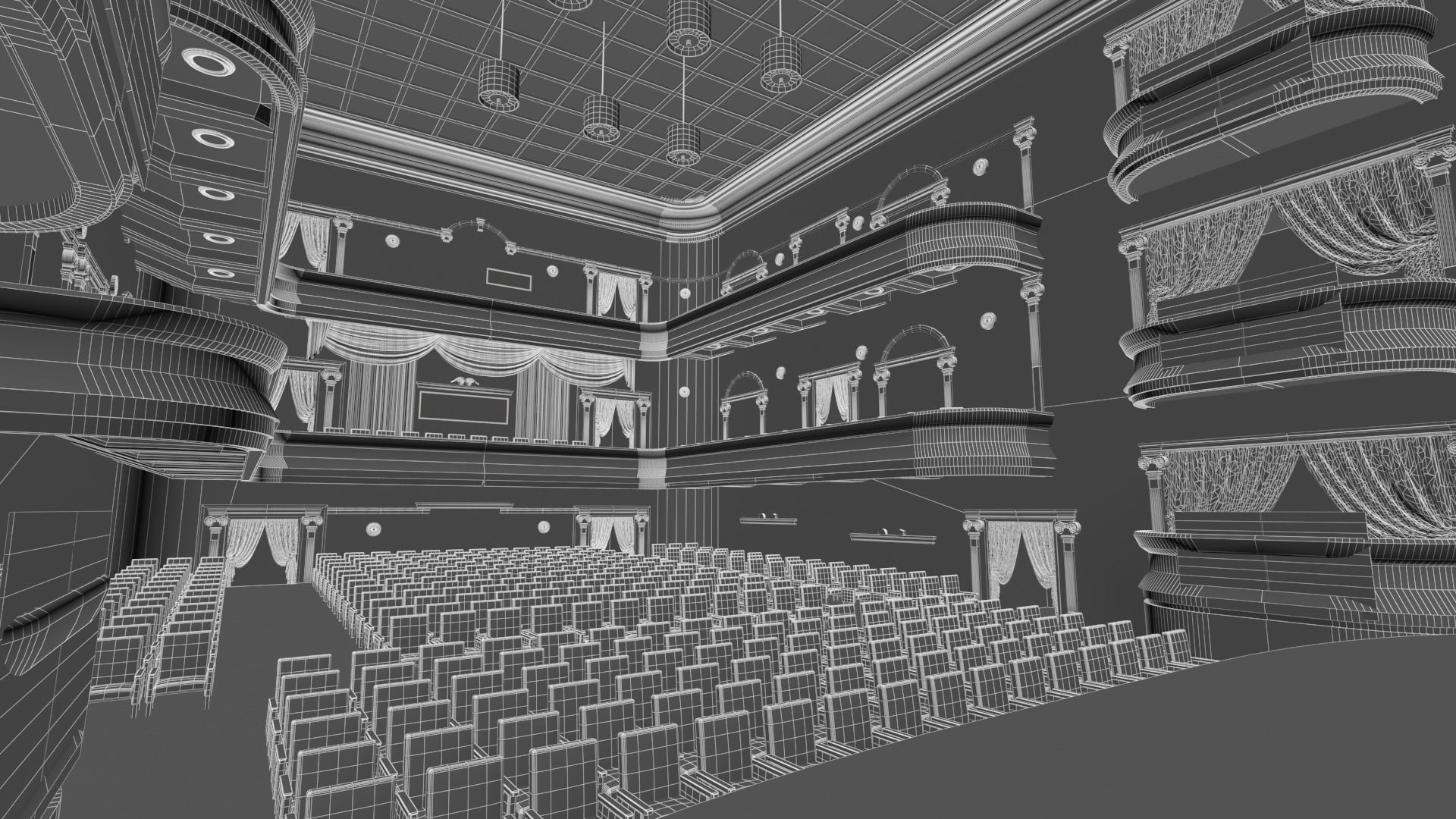 drama theater realistic Low-poly 3D model_8