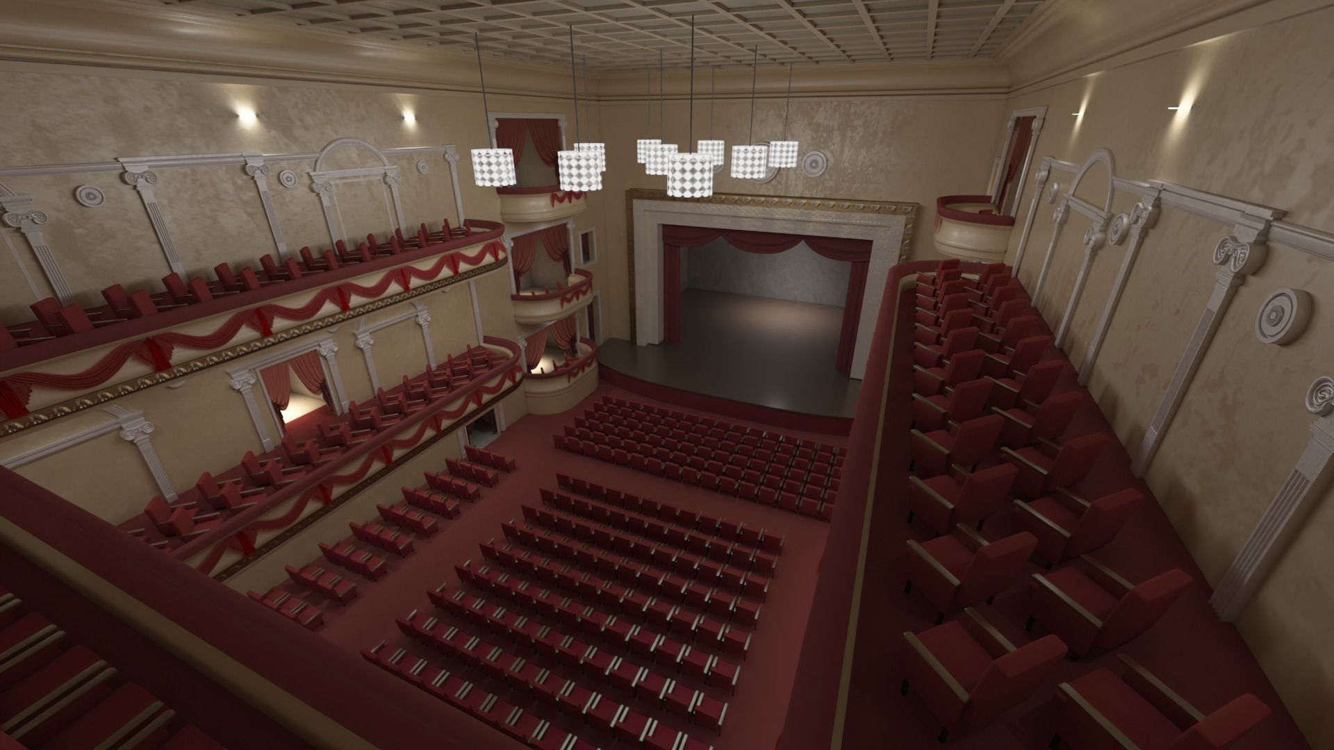 drama theater realistic Low-poly 3D model_3