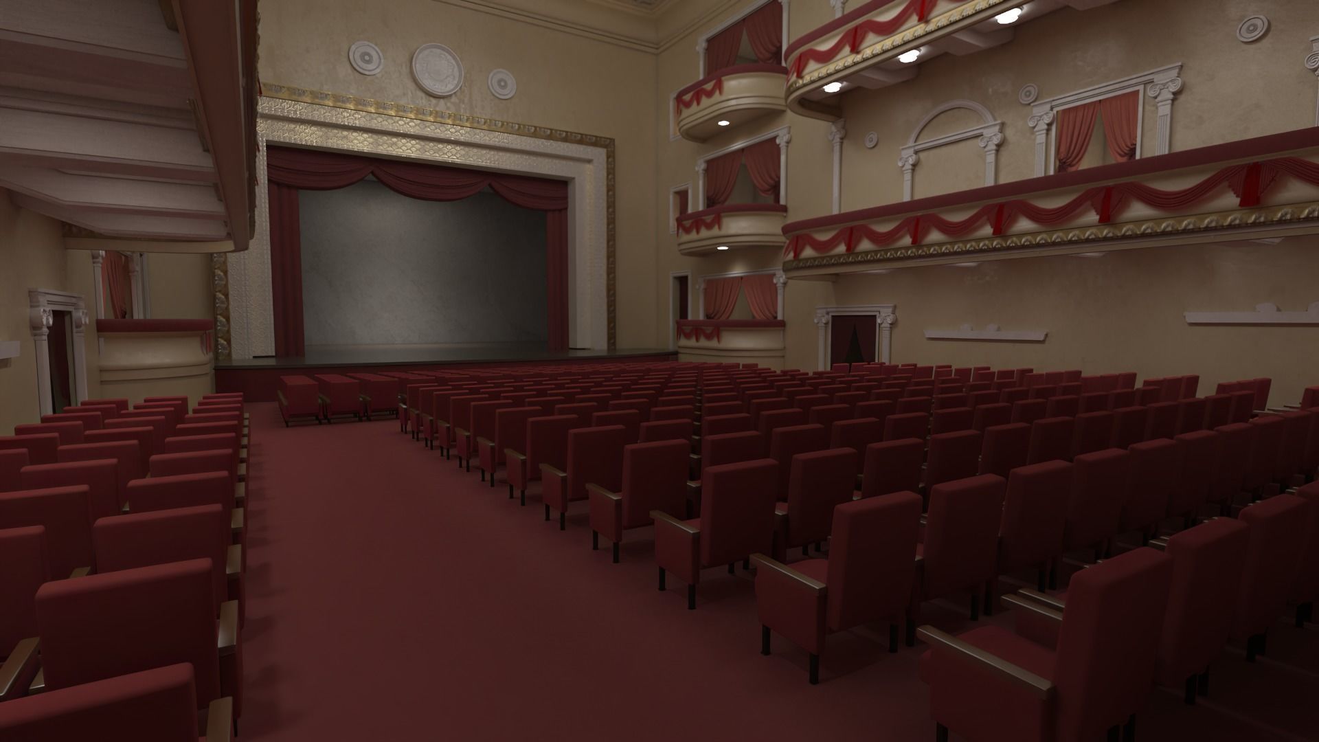 drama theater realistic Low-poly 3D model_2