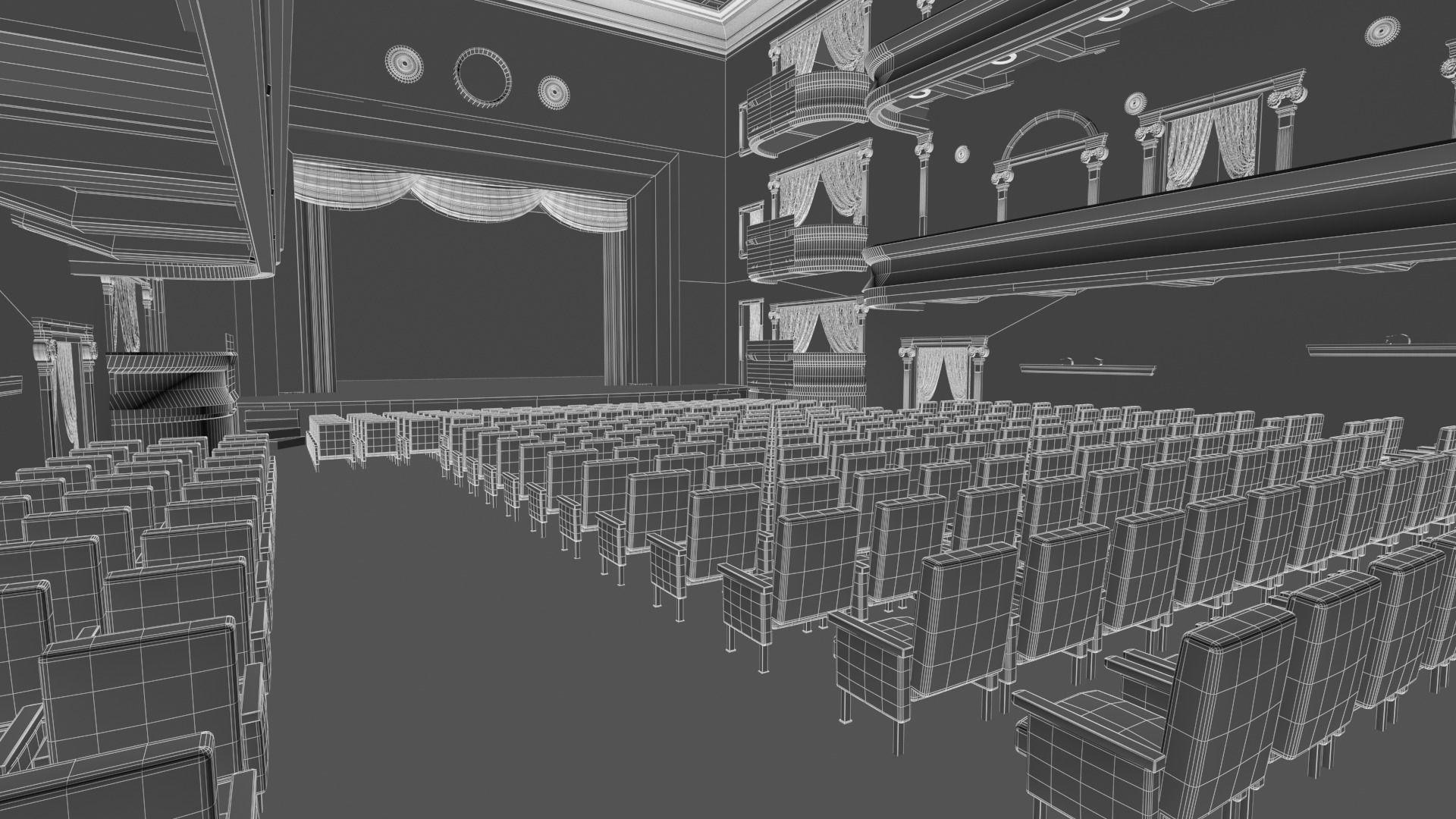 drama theater realistic Low-poly 3D model_9