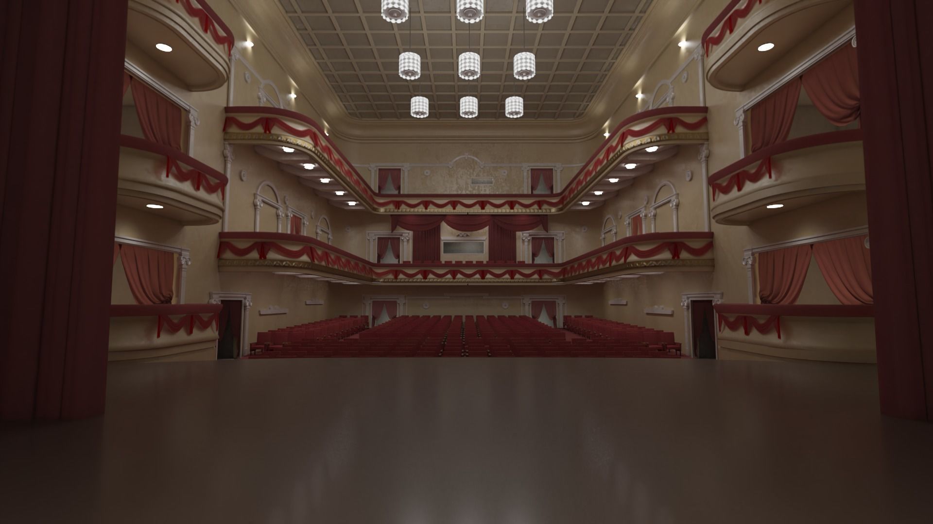 drama theater realistic Low-poly 3D model_5