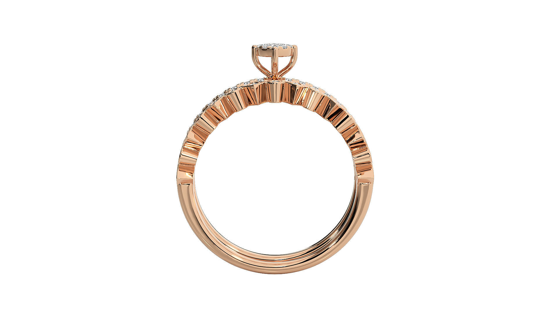 Solitaire ring 3D print model_2