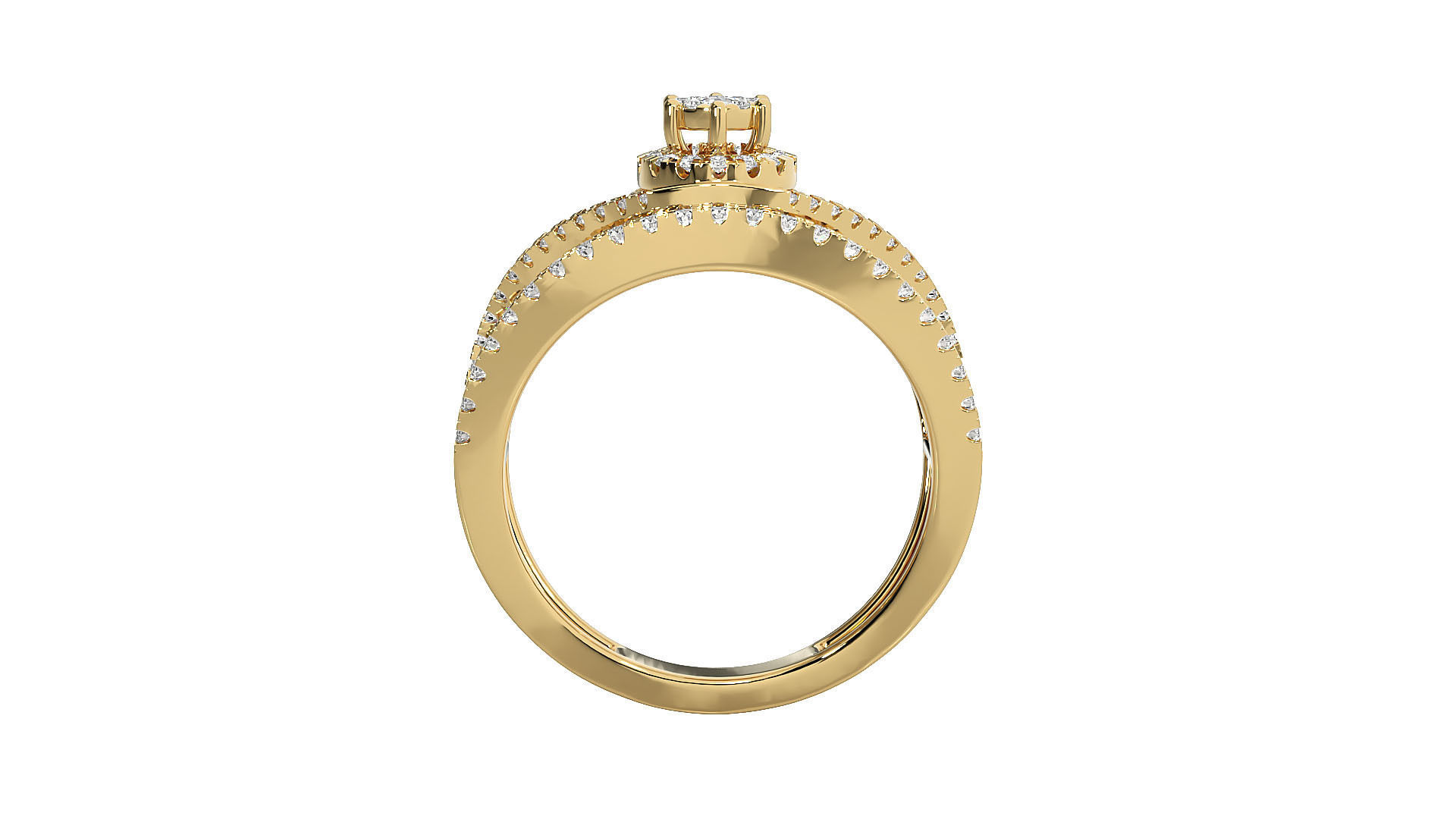 Solitaire ring 3D print model_11