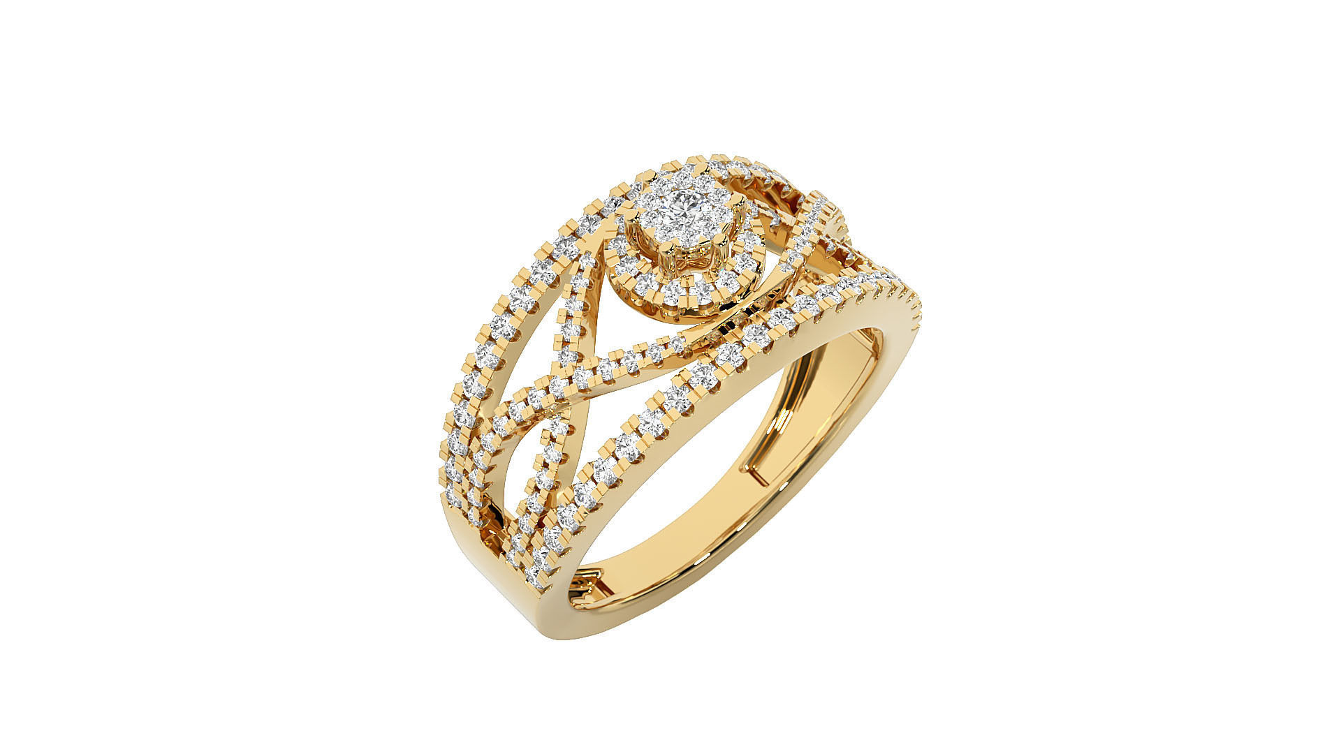 Solitaire ring 3D print model_10