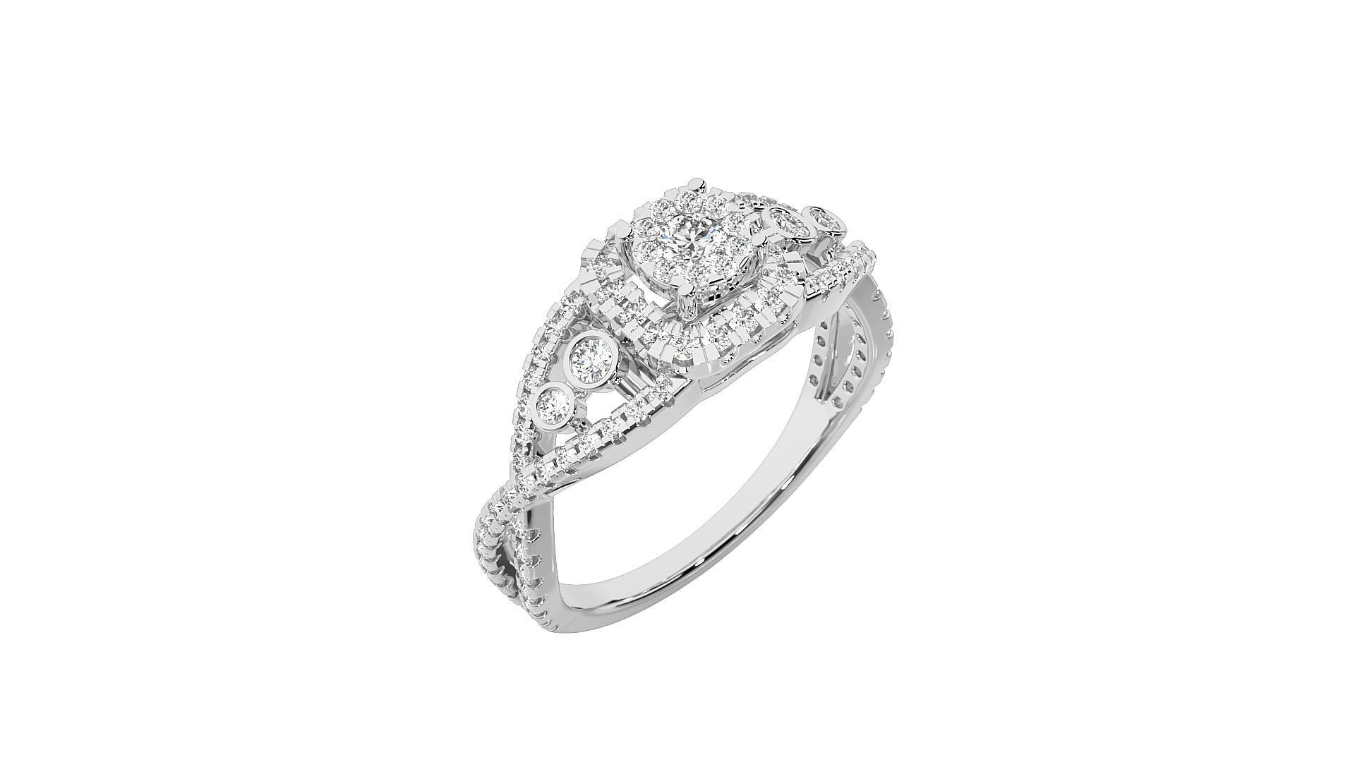 Solitaire ring 3D print model_6