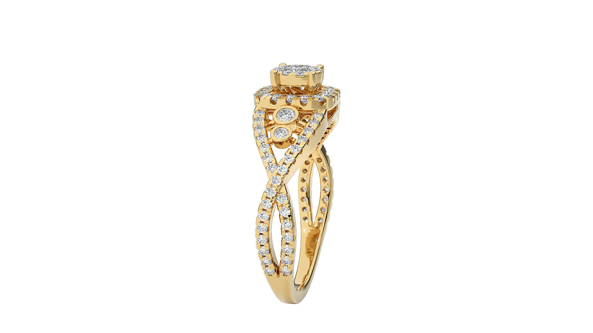 Solitaire ring 3D print model_12