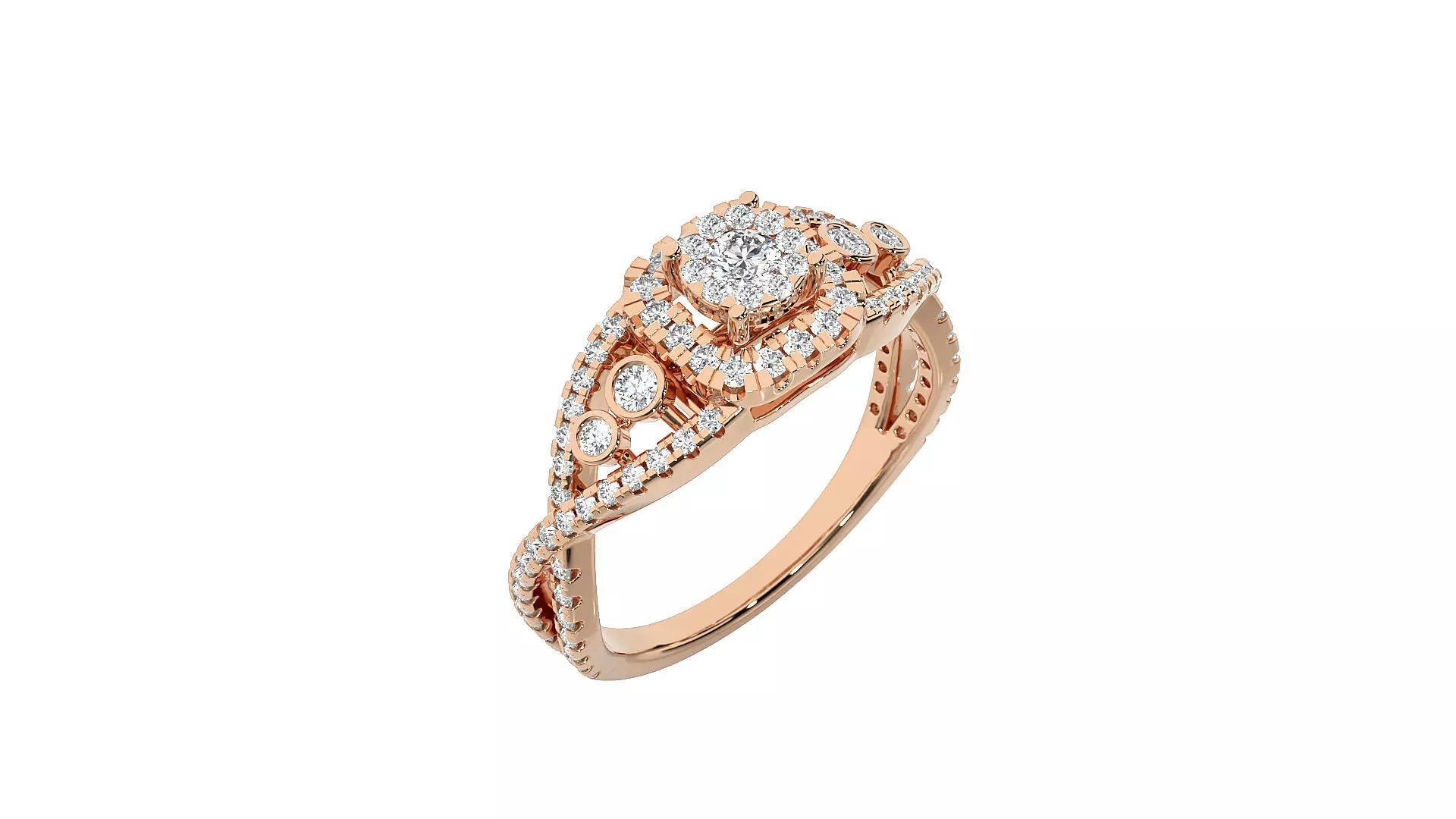 Solitaire ring 3D print model_0